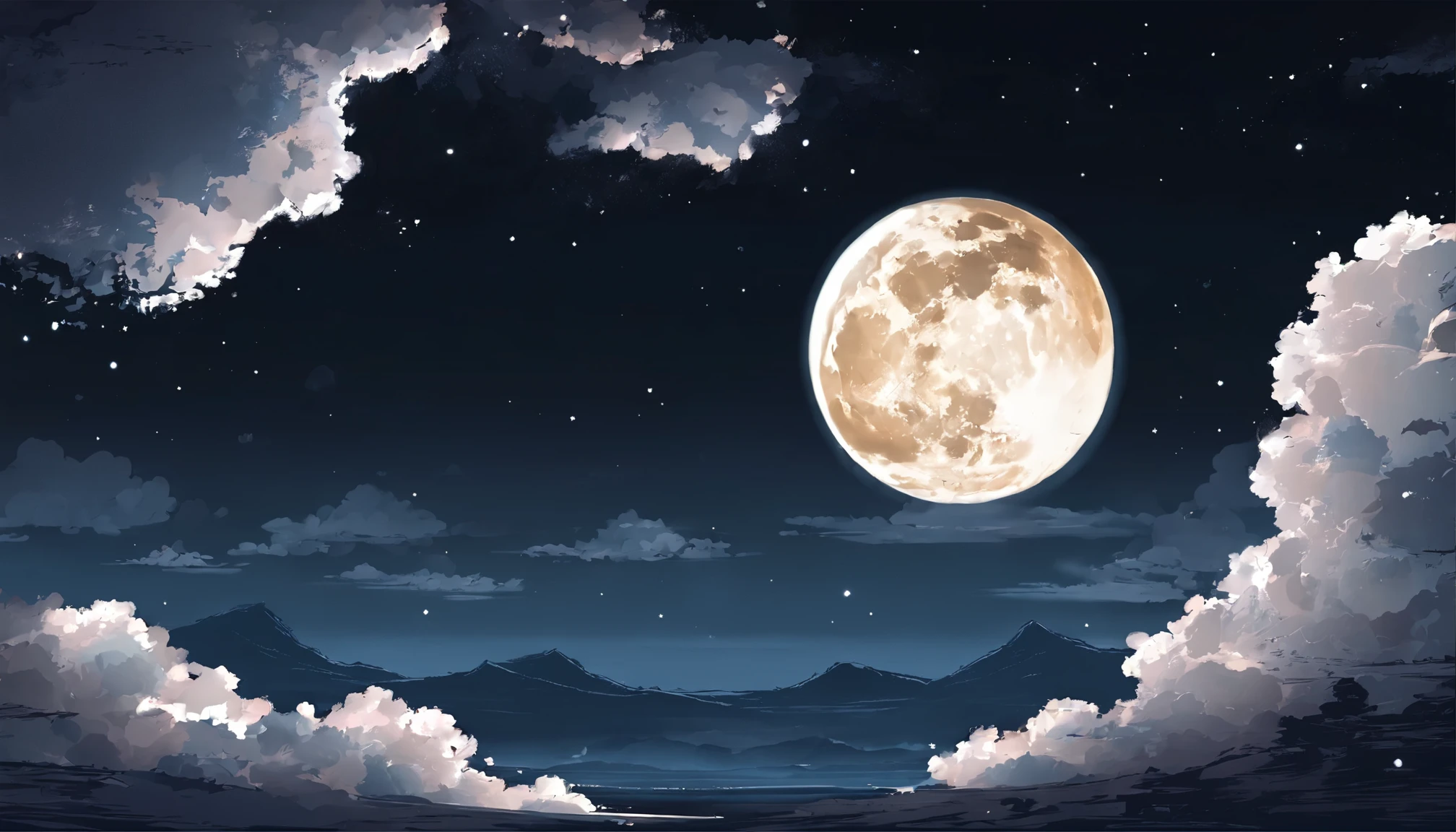 The best zigao，Extremely fine，perfect  detail，4K，8K，anime wallpaper，nffsw，nigh sky，black backgrounds，Ethereal cartoon style，moon full, moon background, Moon in the sky, moonlit backdrop, On Moon, Full moon background, with full moon in the sky, moon full, The moon is in the sky, 