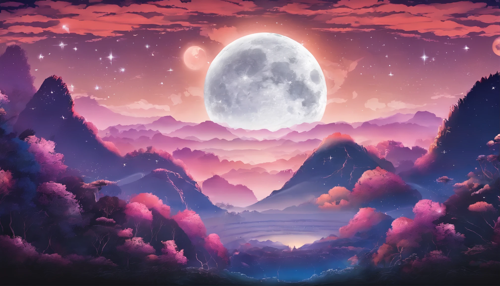 The best zigao,Extremely fine,perfect detail,4K,8K,anime wallpaper,nffsw,nigh sky,black backgrounds,Ethereal cartoon style,moon full, moon background, Moon in the sky, moonlit backdrop, On Moon, Full moon background, with full moon in the sky, moon full, The moon is in the sky,