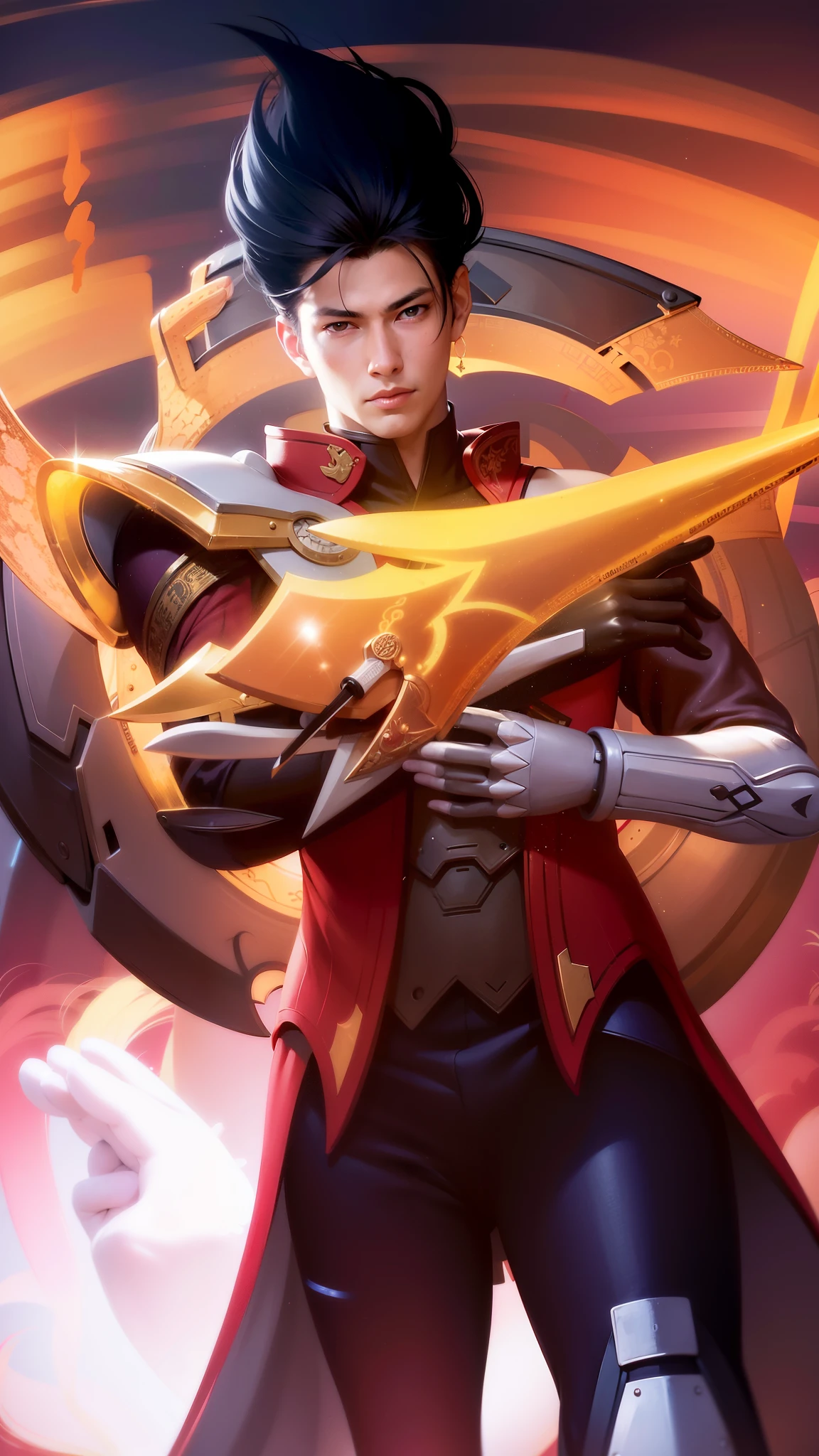 a close up of a person holding a sword in a field, heise jinyao, extremely detailed artgerm, artgerm jsc, :: rossdraws, rossdraws cartoon vibrant, g liulian art style, rossdraws 2. 0, jett from valorant, rossdraws digital painting, rossdraws and jazza, keqing from genshin impact