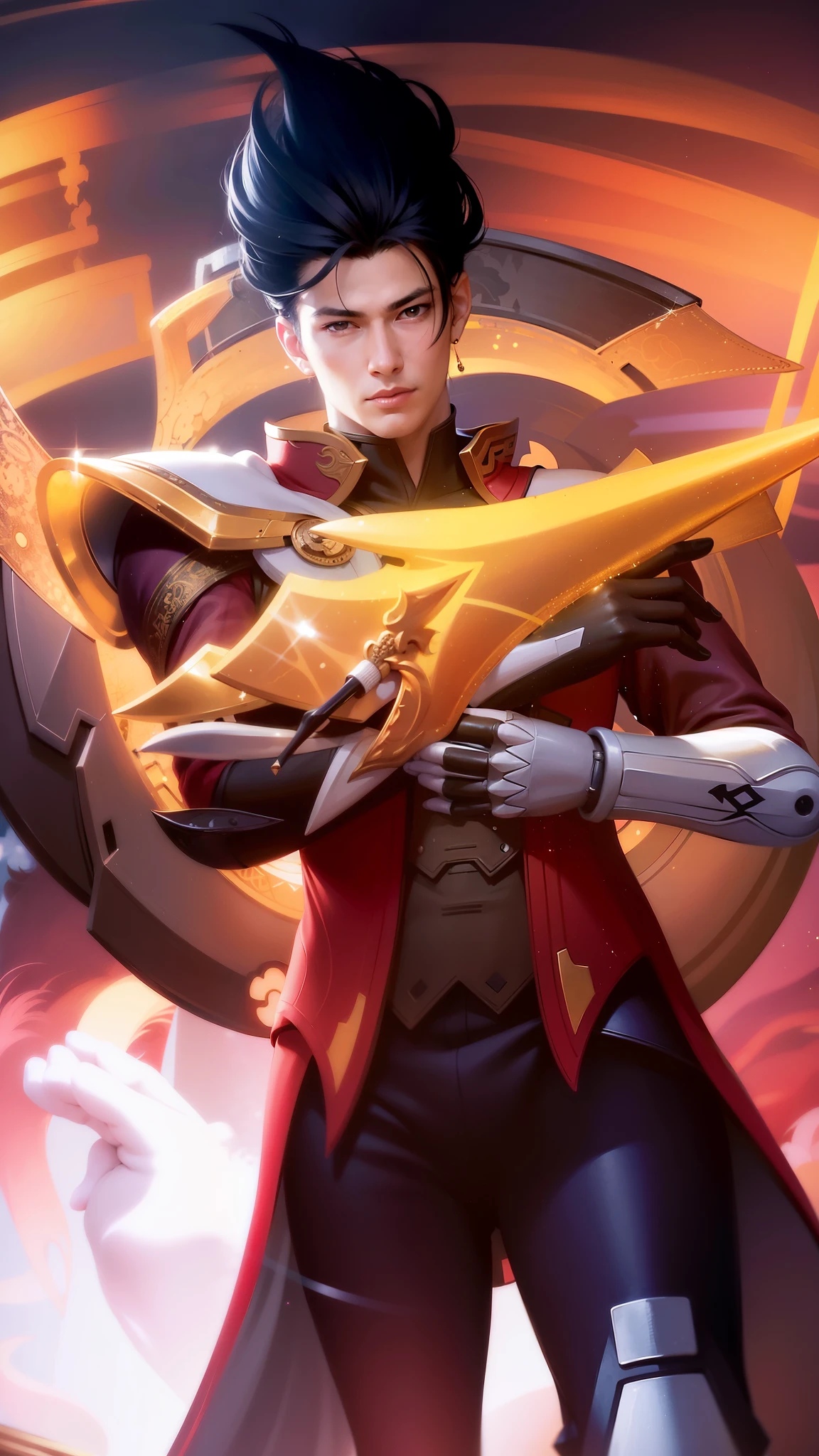 a close up of a person holding a sword in a field, heise jinyao, extremely detailed artgerm, artgerm jsc, :: rossdraws, rossdraws cartoon vibrant, g liulian art style, rossdraws 2. 0, jett from valorant, rossdraws digital painting, rossdraws and jazza, keqing from genshin impact