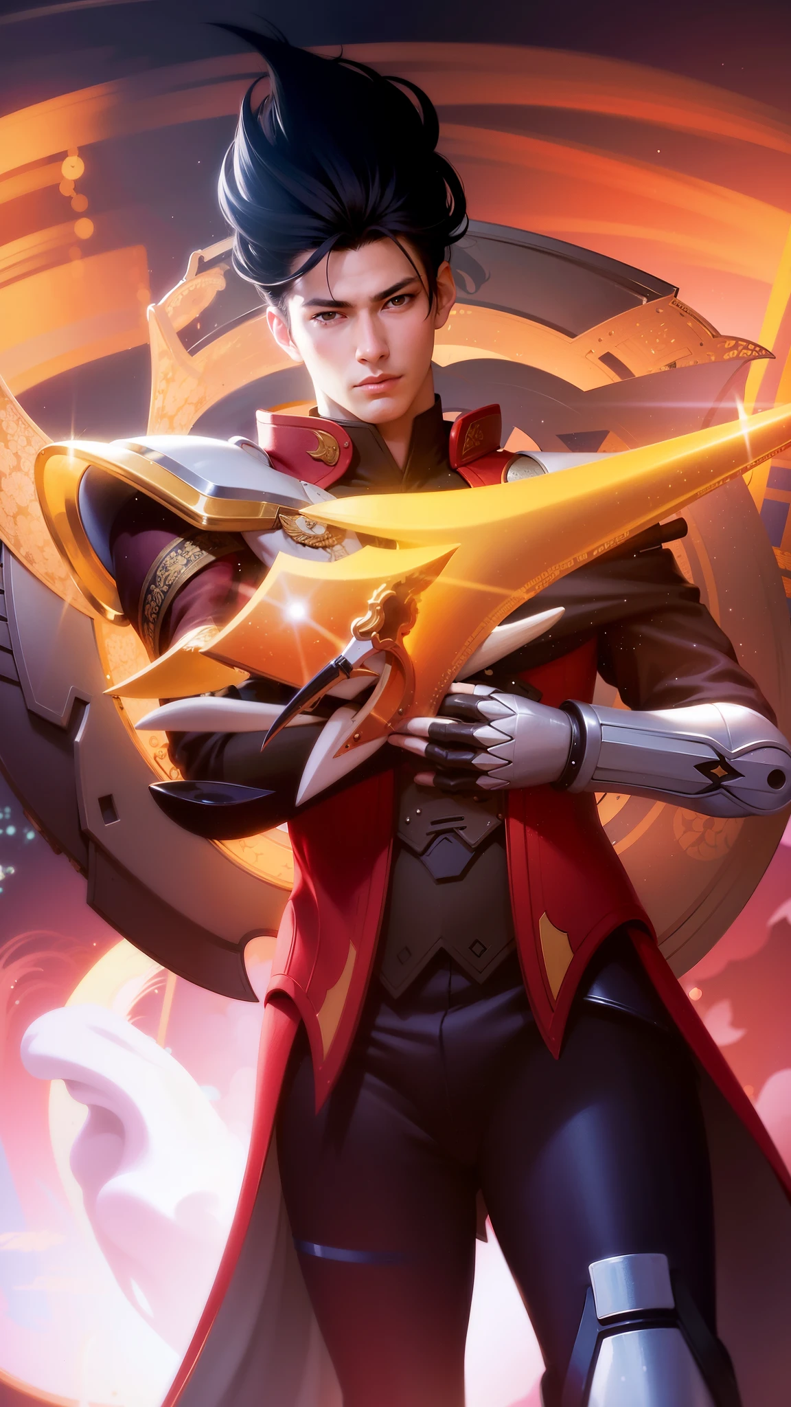 a close up of a person holding a sword in a field, heise jinyao, extremely detailed artgerm, artgerm jsc, :: rossdraws, rossdraws cartoon vibrant, g liulian art style, rossdraws 2. 0, jett from valorant, rossdraws digital painting, rossdraws and jazza, keqing from genshin impact