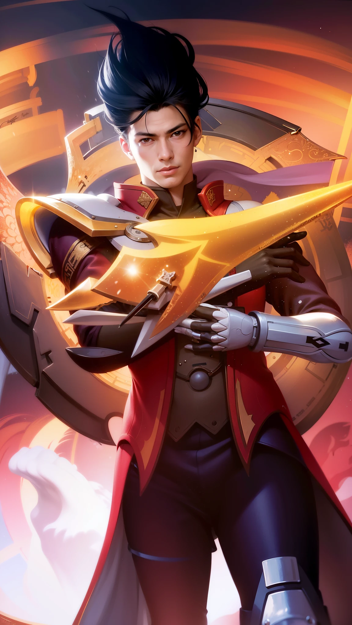a close up of a person holding a sword in a field, heise jinyao, extremely detailed artgerm, artgerm jsc, :: rossdraws, rossdraws cartoon vibrant, g liulian art style, rossdraws 2. 0, jett from valorant, rossdraws digital painting, rossdraws and jazza, keqing from genshin impact