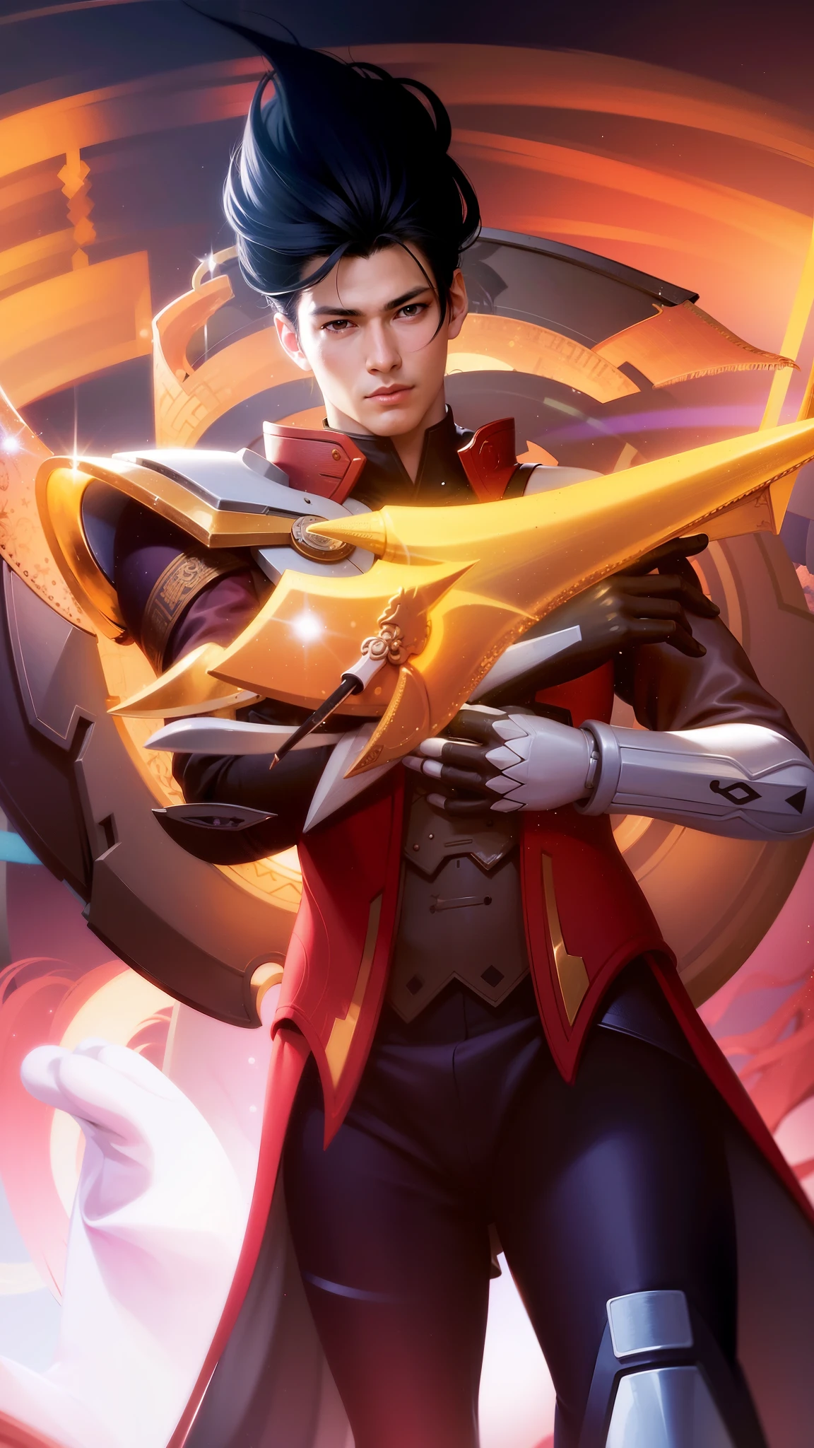 a close up of a person holding a sword in a field, heise jinyao, extremely detailed artgerm, artgerm jsc, :: rossdraws, rossdraws cartoon vibrant, g liulian art style, rossdraws 2. 0, jett from valorant, rossdraws digital painting, rossdraws and jazza, keqing from genshin impact