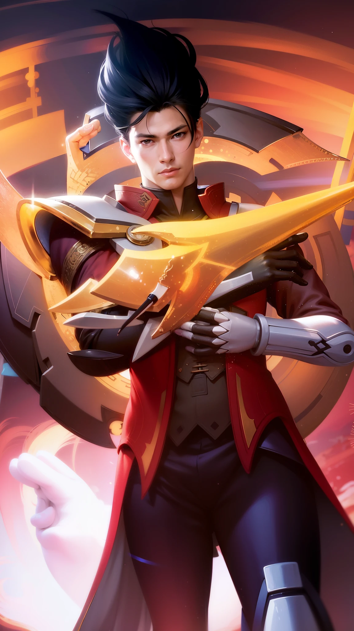 a close up of a person holding a sword in a field, heise jinyao, extremely detailed artgerm, artgerm jsc, :: rossdraws, rossdraws cartoon vibrant, g liulian art style, rossdraws 2. 0, jett from valorant, rossdraws digital painting, rossdraws and jazza, keqing from genshin impact