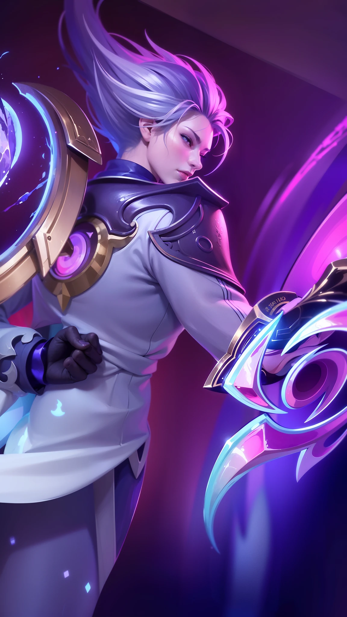 a close up of a person holding a sword in a dark room, heise jinyao, inspired by Huang Shen, mobile wallpaper, official splash art, kda, phone wallpaper, g liulian art style, phone background, leblanc, arcane art style, extremely detailed artgerm, wallpaper mobile, inspired by Yi Inmun, background image, orianna