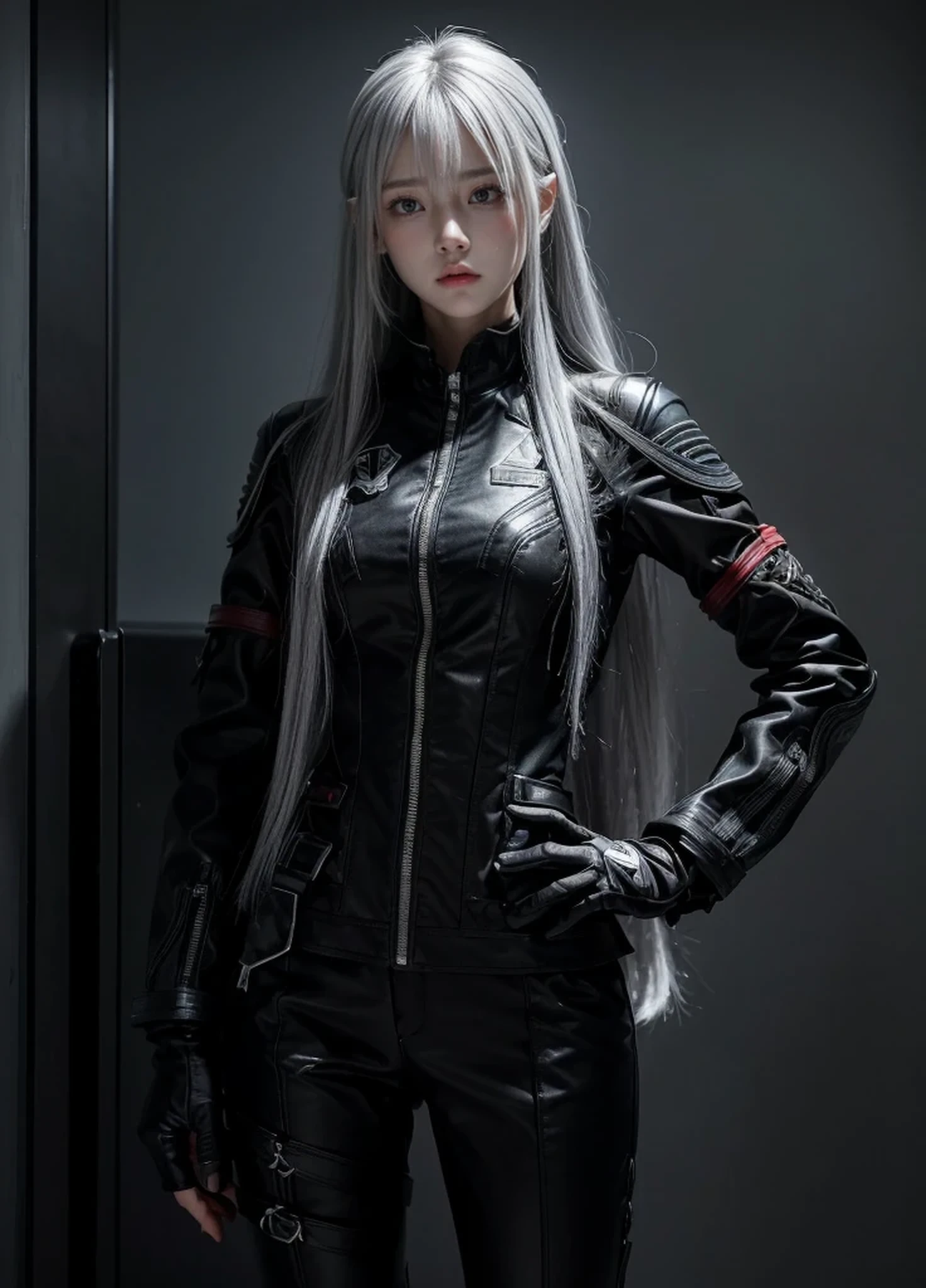 {{Grell}},shiny hair,4 fingers,sharp gaze,{{{{{White eyes}}}}},{{{{{White eyes}}}}},{long hair},{{straight hair}},black gloves,black clothes,black military suit,{military},{{{{{dull bangs}}}}},Hard hair,(slanted eyes},{{whole body},{{{1 girl}}}, {{{{silver hair}}}},{{{Tsurime}}},36 years old,white people,silver eyes,thin,{{{masterpiece}}}, {{{highest quality}}}, {{Super detailed}}, {shape}, {{very delicate and beautiful}},very detailed,Detailed completeness,detailed hyper,military服,{{bangs}},{{Fishing eyes}},black cloak,waist length hair