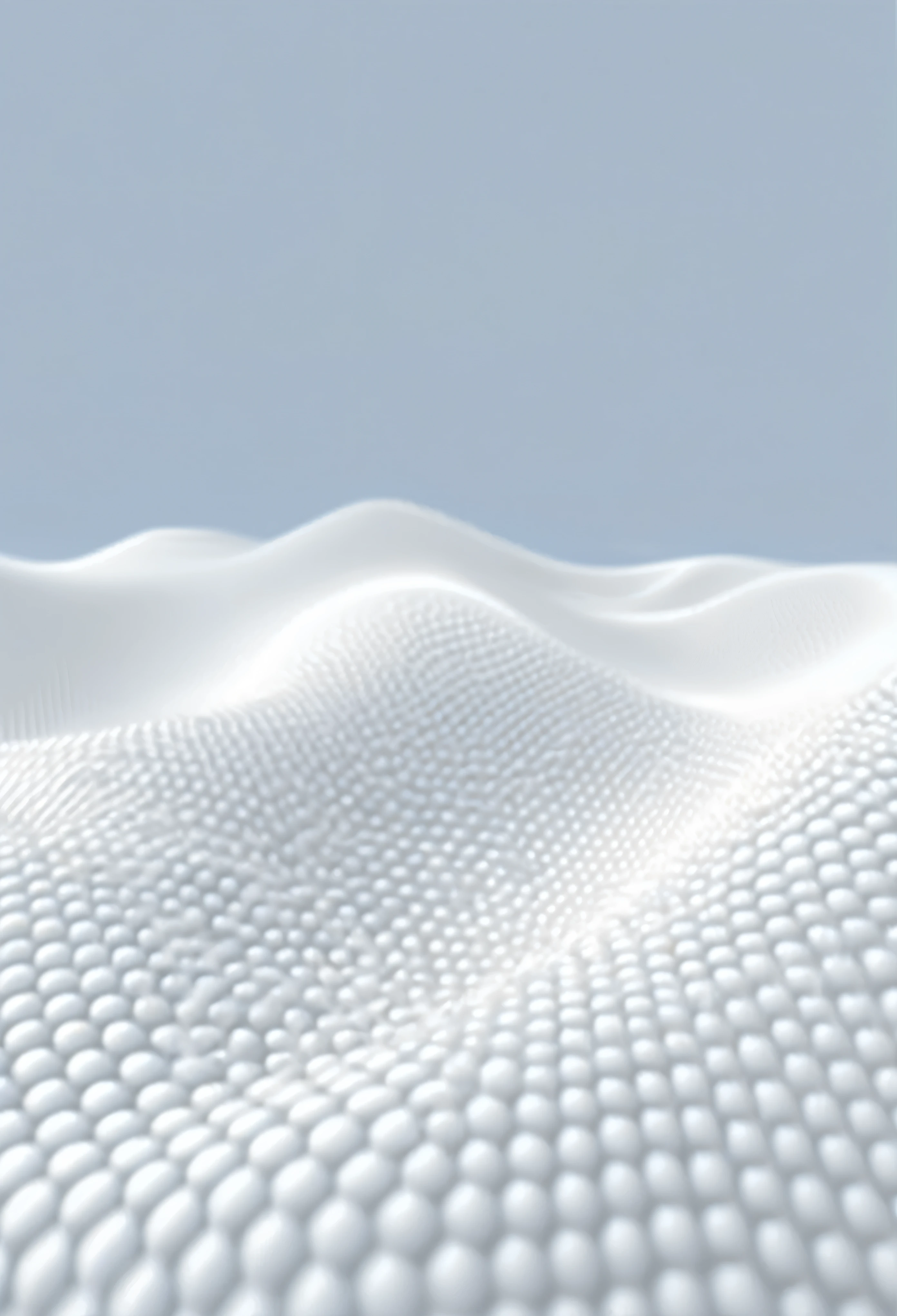 Fiber material renderings,White background with circular pattern and blue sky, Rippled white landscape, hyperdetailed crisp render, smooth rendering, Bump maps