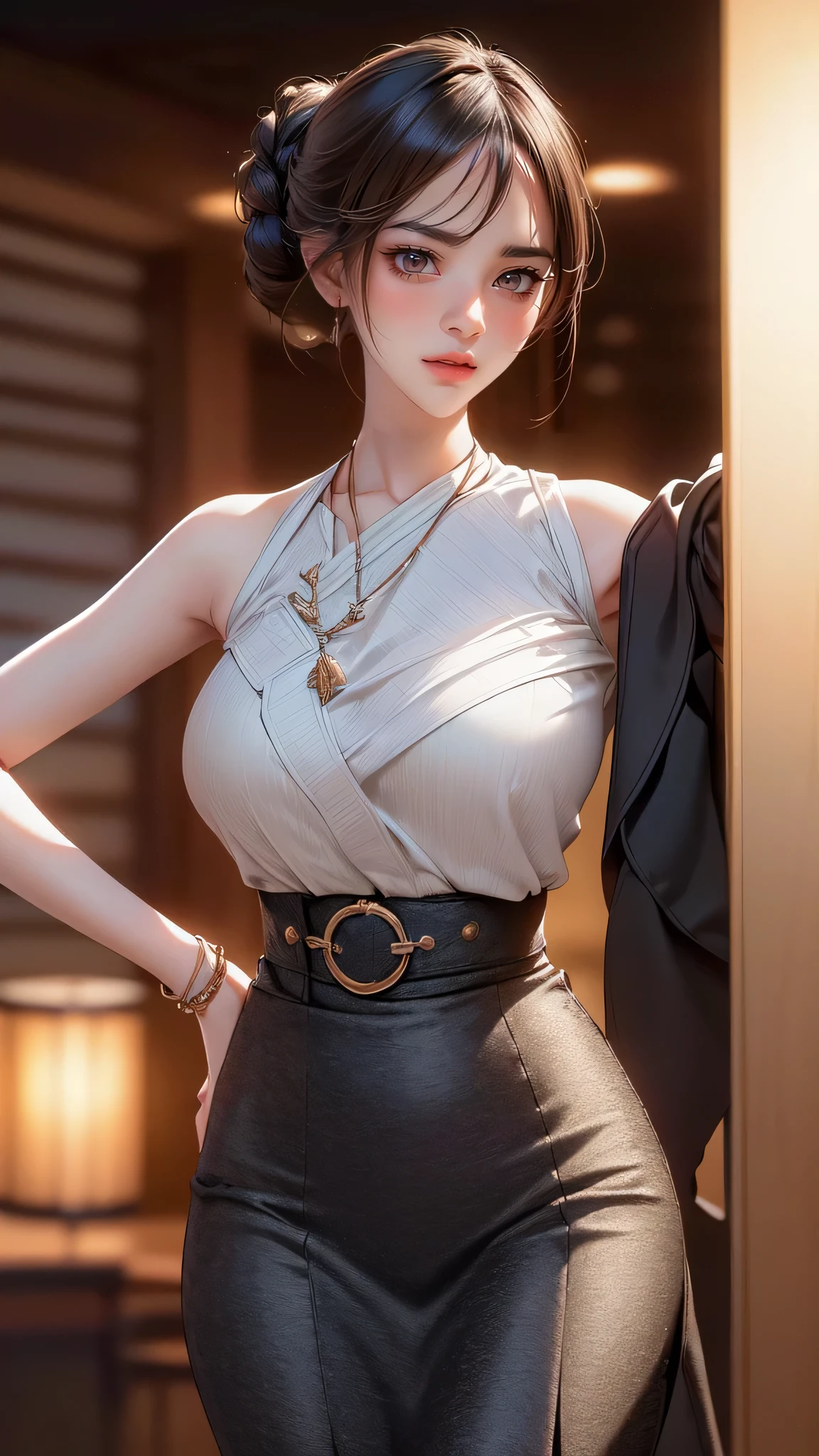 random office lady fashion,(Thin type),(big breasts),(random sexy pose),(random hairstyle),(movie-like scene,best image quality,(8k), Super realistic, 最high quality, high quality, High resolution, high qualityな質感, high detail, beautiful, Detailed, Highly detailed CG, detailed texture, realistic facial expression, masterpiece, before, dynamic, bold)