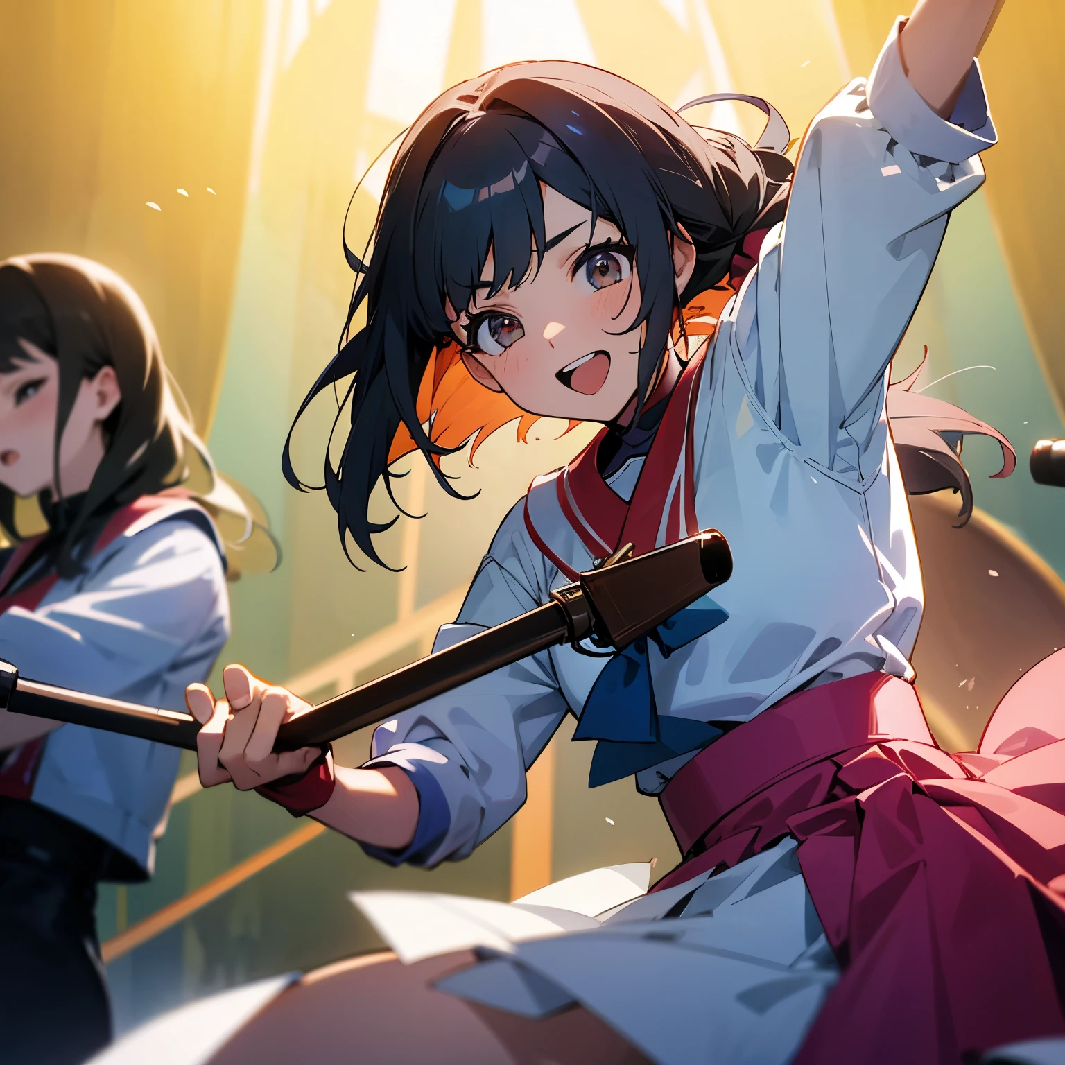Grupo de 4 chicas anime en un concierto