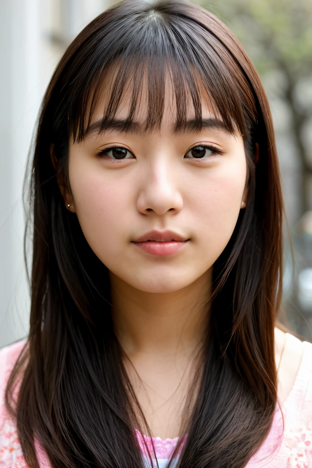 A photorealistic portrait of a 22 year old, she is japan, face