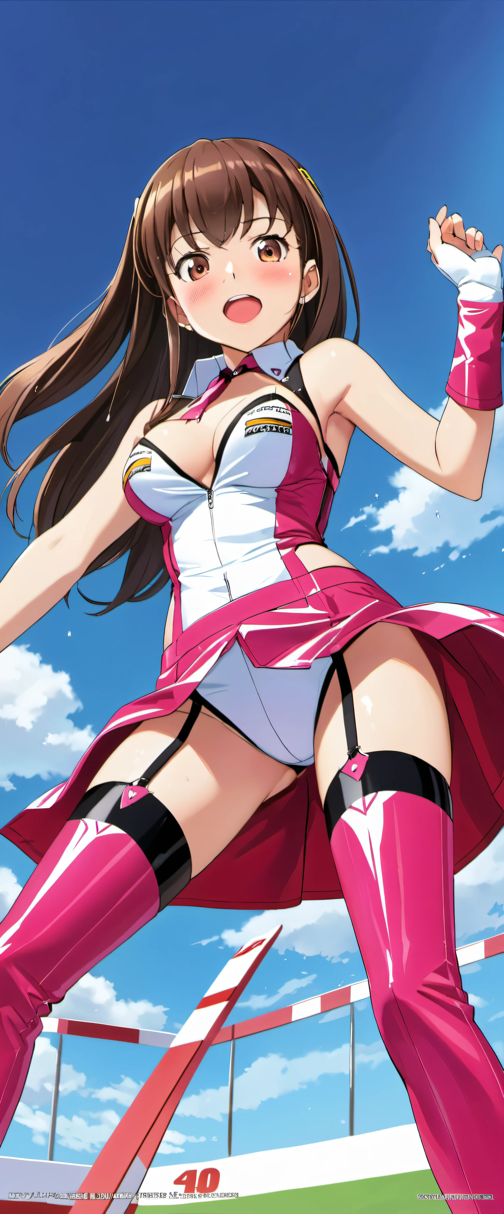 High resolution, adult woman , good lighting, despicable, , (No nudity), (((Lace Queen Uniform))), (()), (((leather thigh high boots))), (garter belt), abdomen only, (wet shorts), , cute face, I'Iは恥ずかしくて赤面します, humiliating, ((spread one's legitimacy))(T-back)