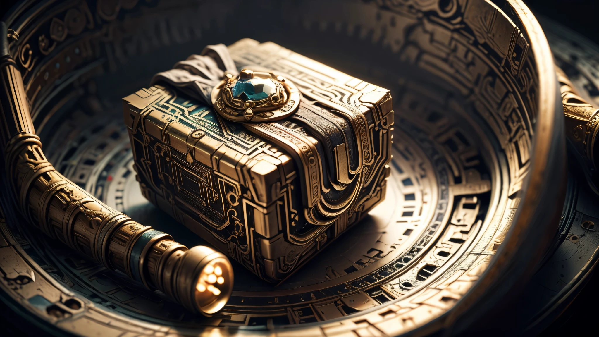 best quality, ultra high resolution，masterpiece, （reality，close up，detail）an ancient king&#39;s ring