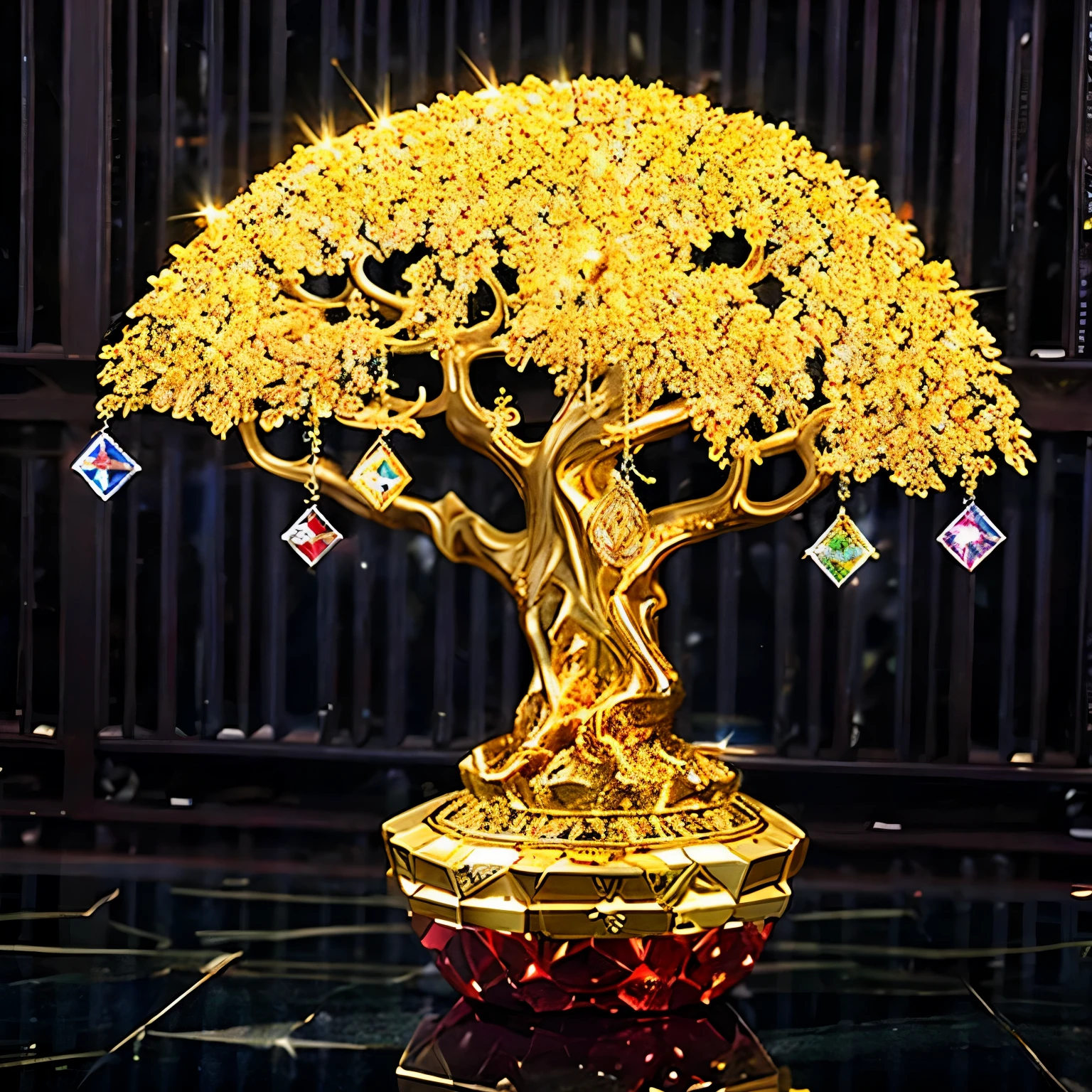 (masterpiece, best quality:1.2), crystal money tree