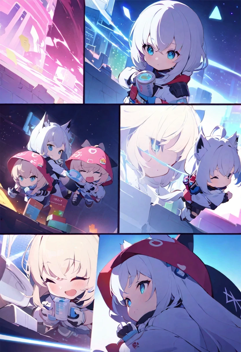 Shirakami Fubuki/(Holographic live broadcast/),chibi, The best gambler in the world, Best experience, Maximum standard load, natural herbal medicine, like a cute kitten..........., Maximum power, best emotions, Reckless question, The best vitamins, My great battle, Perfect robot,beautiful bulge, beautiful skin, beautiful place pictures................................, Clear lighting, famous main characters, Excellent emotional expression................................, Colorful、exciting patterns, resolution of each attribute, diverse perspectives, bright colors, beautiful fabric, Color image level, relief light, mood lighting, capacitor lamp, Spectacular natural scenery, Full color background image with details, subtle effect, Armature appearance, silver appearance, Optical capacity