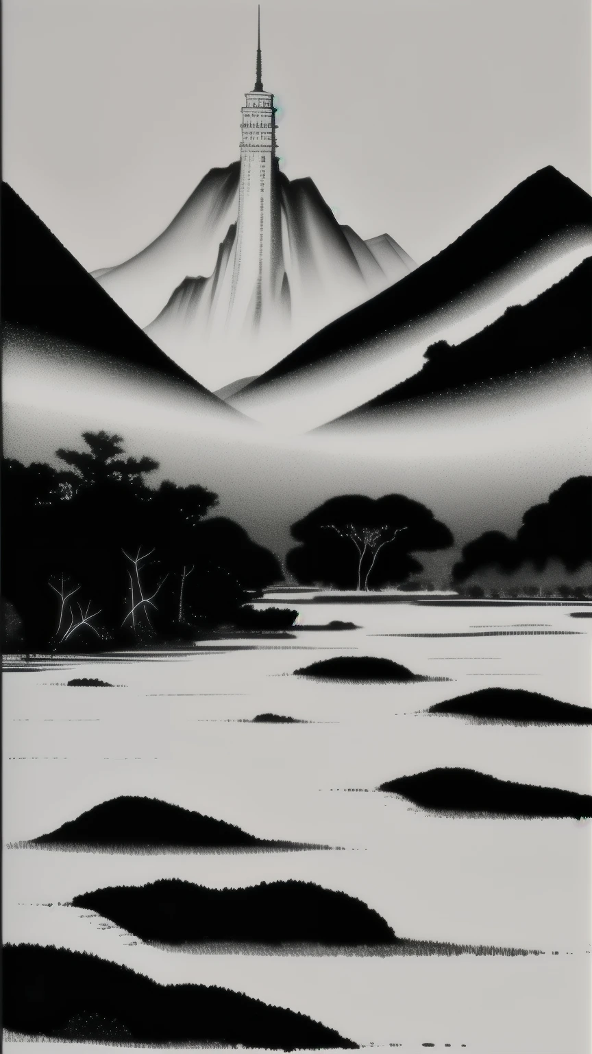 monochrome Landscape images, Wu Guanzhong's style is an artistic expression that merges traditional Chinese ink techniques with Western painting concepts. It is characterized by modern interpretations of traditional themes, creating unique visual effects through color and line.