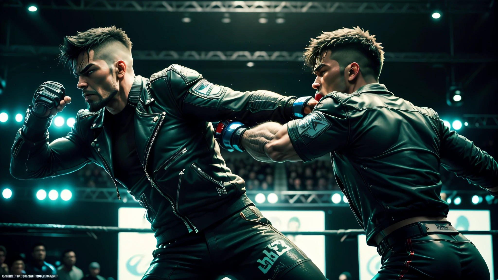 An image showing a fight happening between a man and a robot, where man is the winner