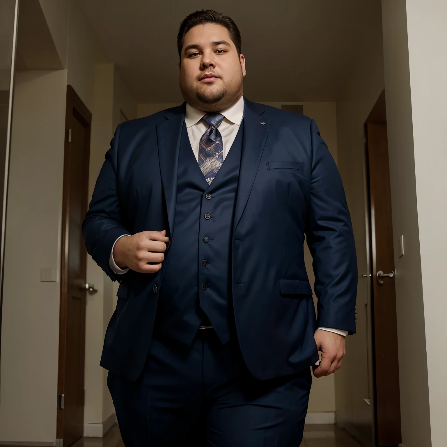 Fat man wearing a nice suit