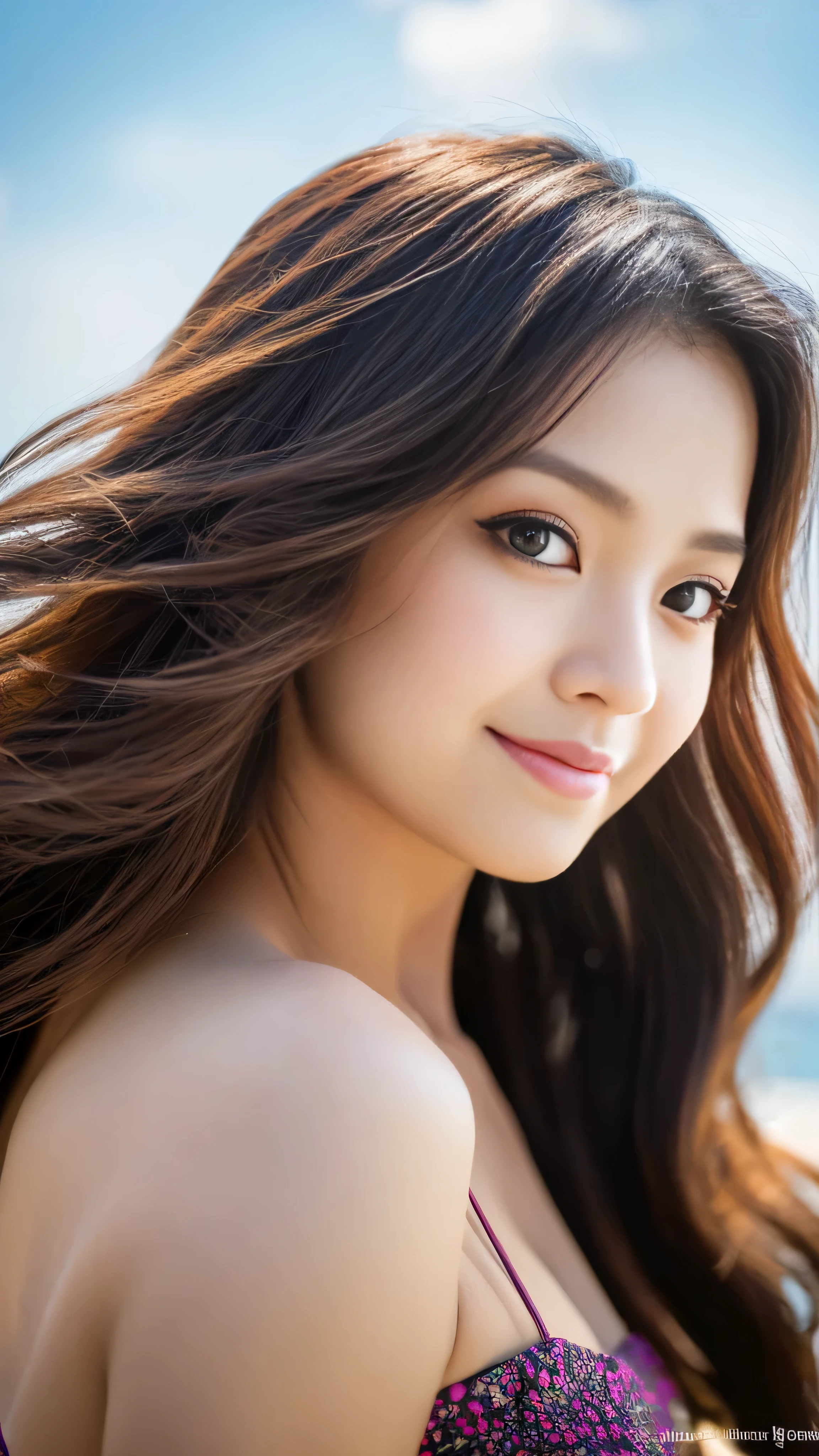 (32K:1.5), 1 girl,light smile,whole body,simple background, (realistic:1.4), (Indonesian actress:1.3),
(Indonesia&#39;unparalleled beauty:1.4), (ultimate beauty:1.4), masterpiece,4k,8k,(masterpiece,ultra high resolution:1.5),(masterpiece,photo-realistic:1.5),masterpiece,fine eyes,masterpiece,detailed face, Perfectly balanced face, looking at camera, hair blowing in the wind, Beautiful skin like porcelain, beautiful eyes, Ring-shaped eyes, 