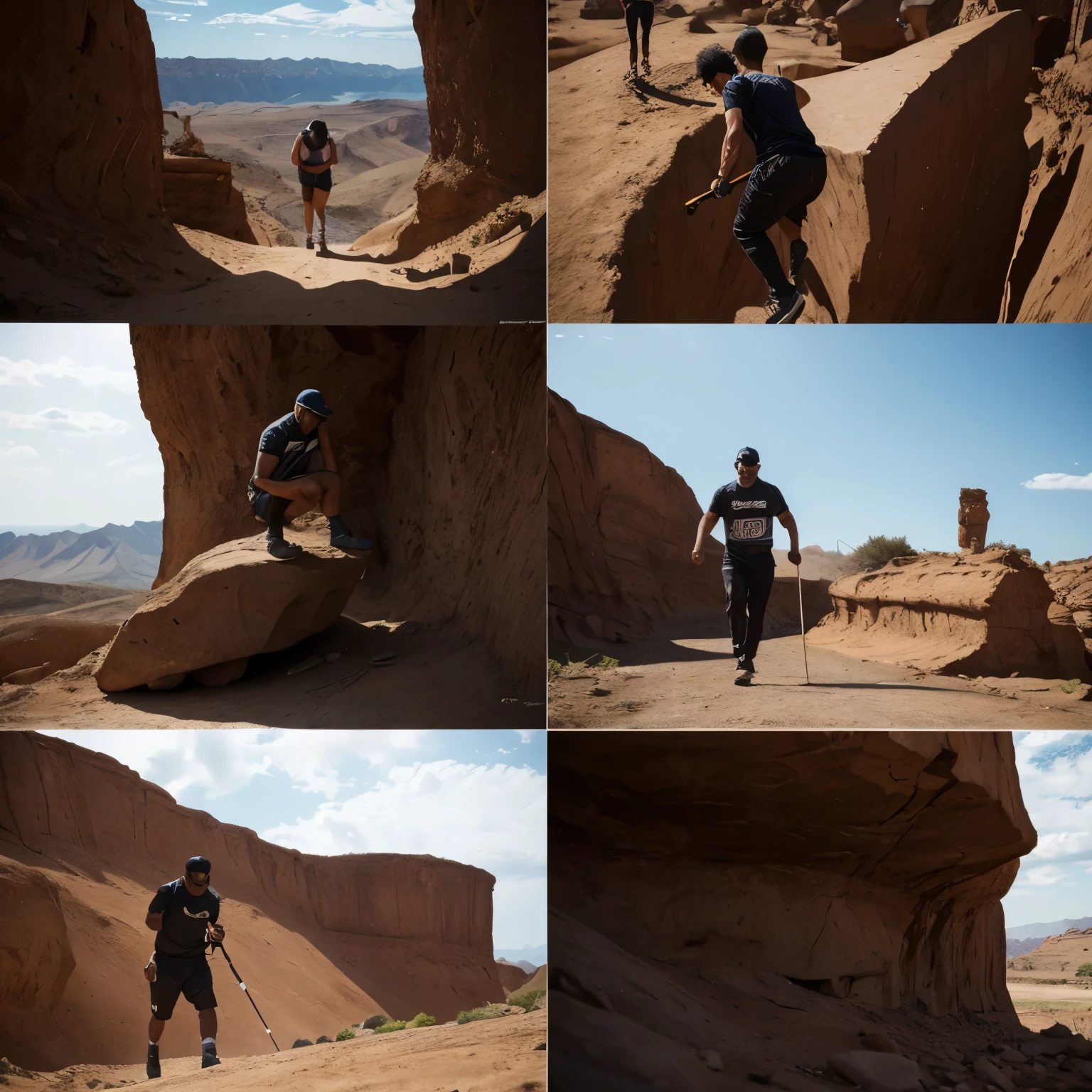 Images of a person facing a challenge with determination.
