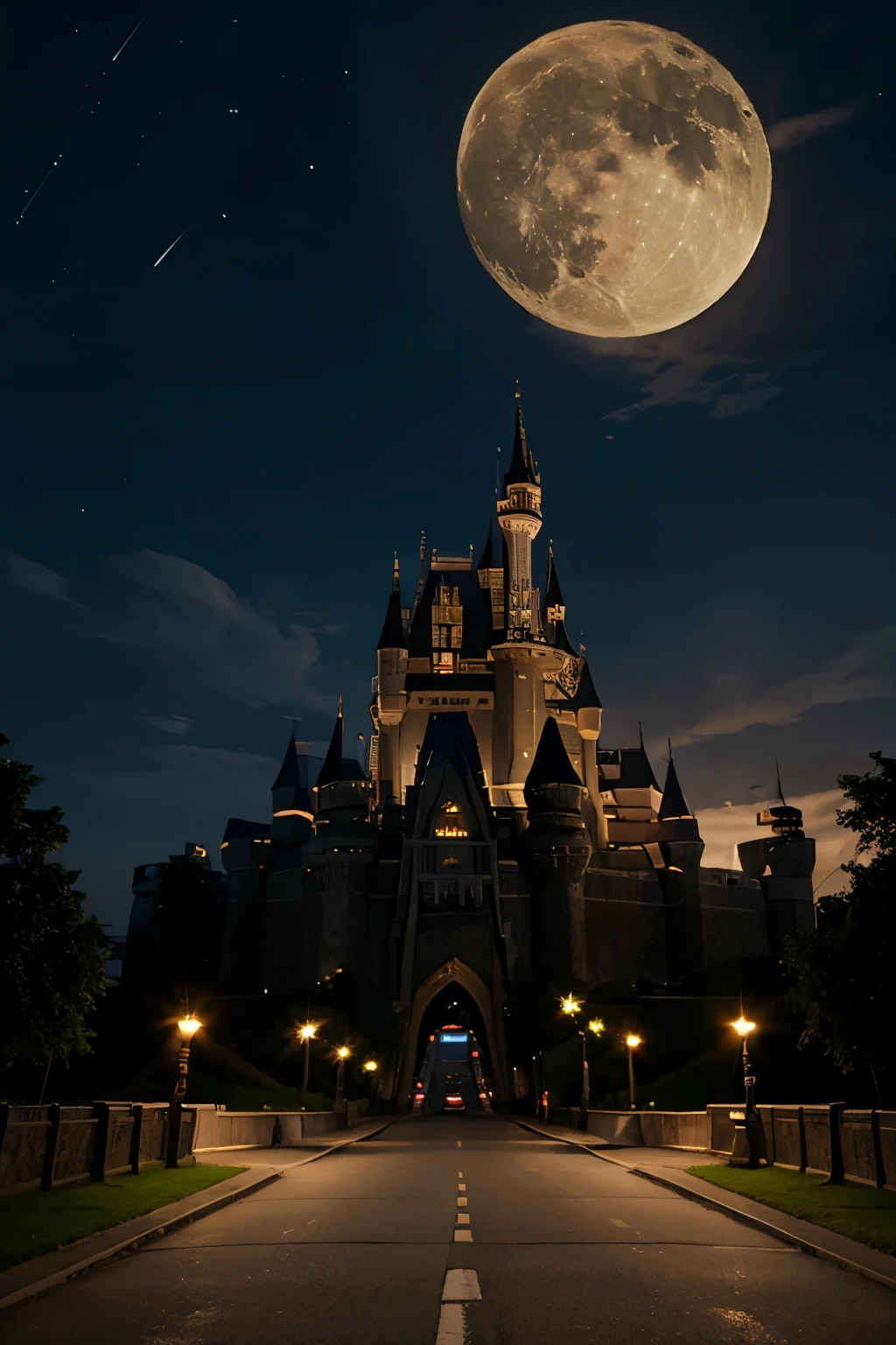 Castle Moon road lights
