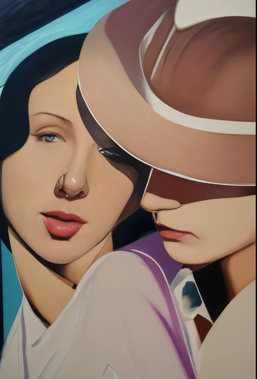 chiaroscuro technique on sensual illustration of an elegant woman, vintage beauty, eerie, very matte painting, by Hannah Dale, by Harumi Hironaka, extremely soft colors, vibrant, highly detailed, malcolm liepke painting, oil on canvas, high contrast, dramatic, refined, tonal, Create high contrast between light and shadow, 50's, lace