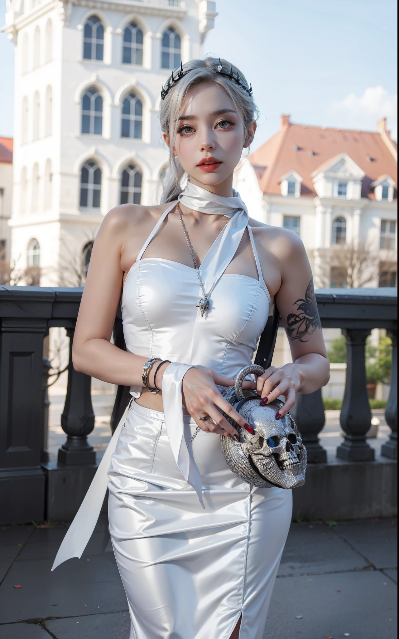 Cold Queen，Picture of box full of swords, wing, succubus theme，fallen angel，Excellent，scary，secret horror，tentacle，have eyes，uncanny valley effect，little beast blood moon，skull skeleton，vampire，Hellfire，Demon Queen，Finger painted red nail polish，Fingers neat，Take the bag