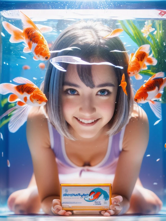 [(Transparent background:1.5)::5],(((masterpiece))),(((best quality))),(((extremely detailed))),illustration, 1girl,solo,mysterious,vivid color,shiny, underwater transparent sealed hemispherical glass dome, (white hair),(purple eyes), full body,barefoot,long hair tranquil nature, koi,Underwater, Dome,close up,Dynamic actions,Lens perspective,(((Box composition))),sit cross-legged and lean against the bookshel, volumetric lighting, multi-color eyes, detailed eyes, hyper detailed,light smile, highly detailed, beautiful, small details, ultra detailed, best quality, intricate, 4k, 8k, trending on artstation, good anatomy, beautiful lighting, award-winning,