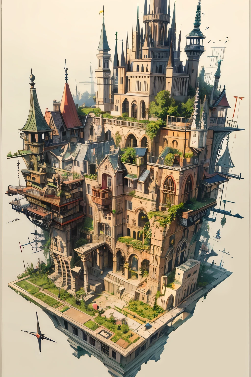 A map of a cartoon city