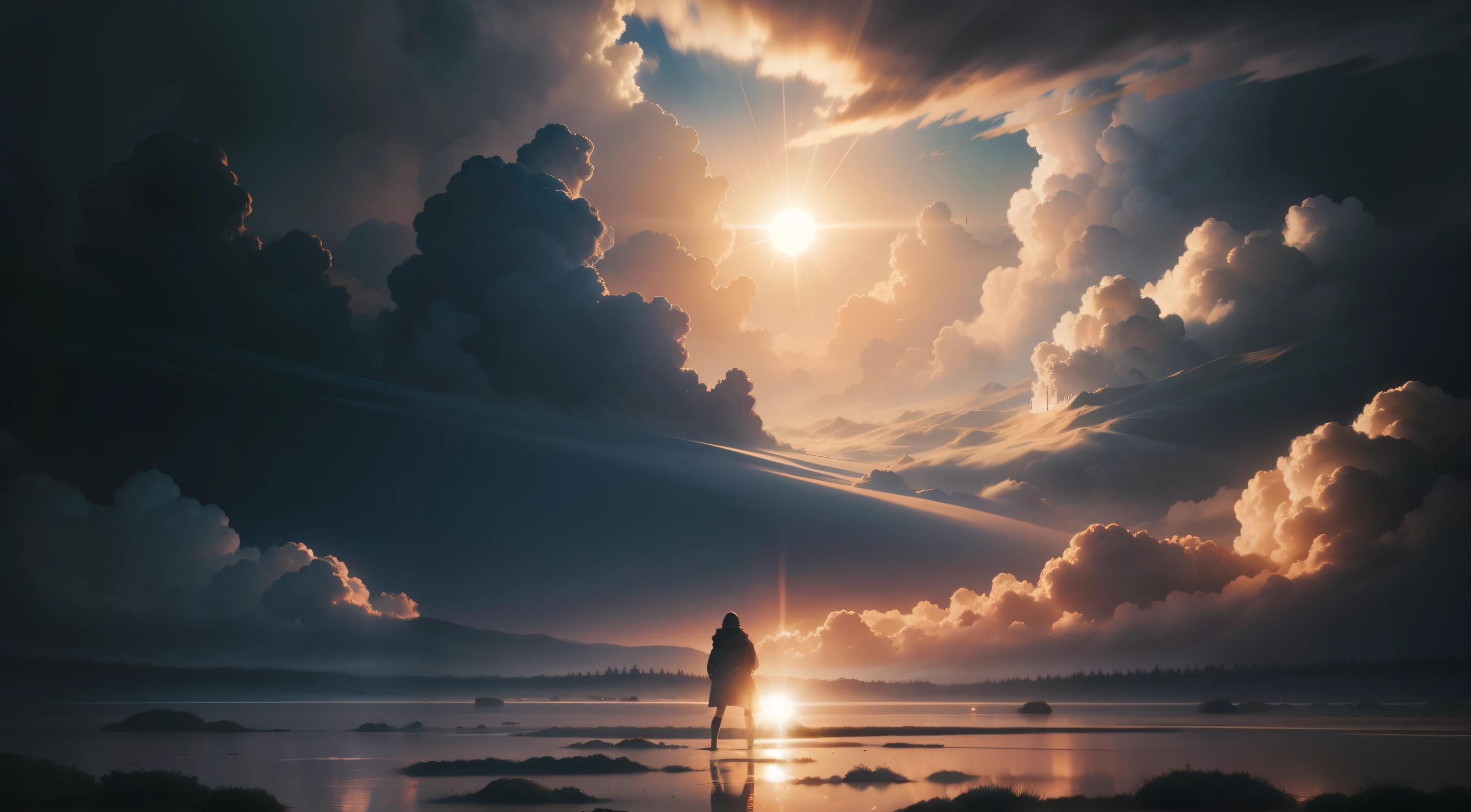 flood in the bible, sun among clouds