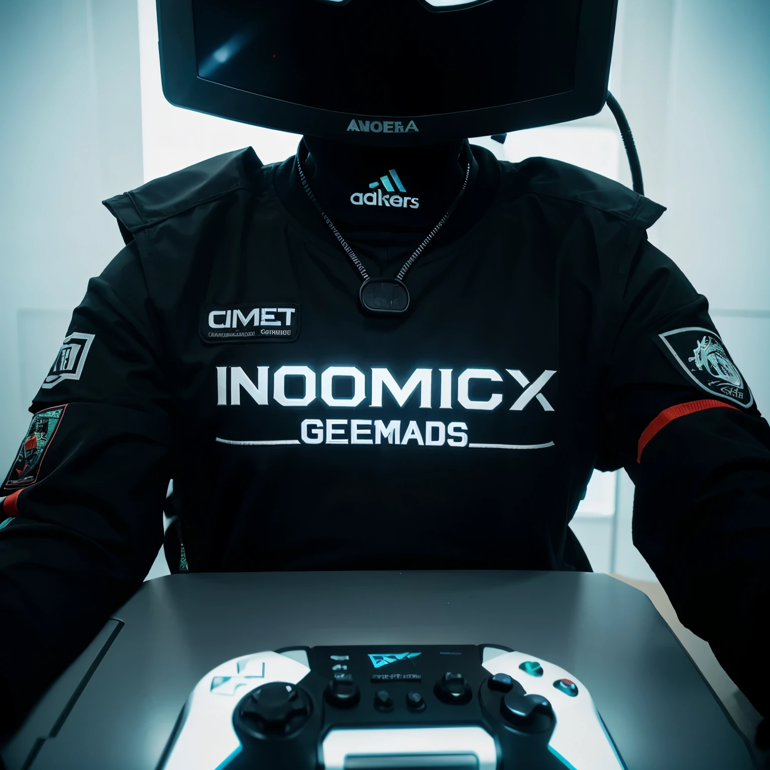 Genera un logo de gamer y con el nombre invalidos abajo