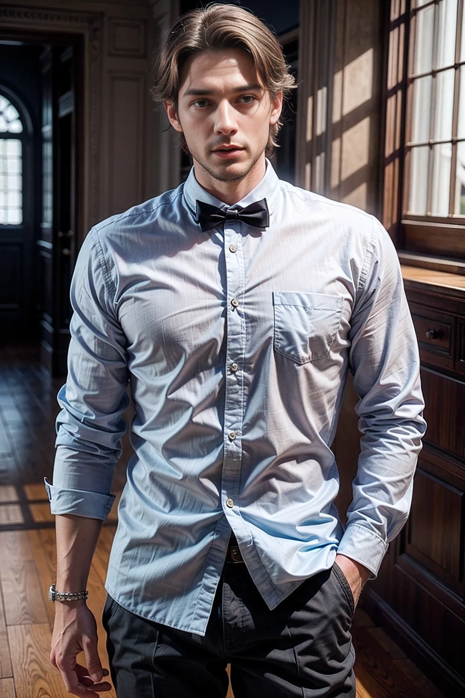 Realistic photography, handsome man