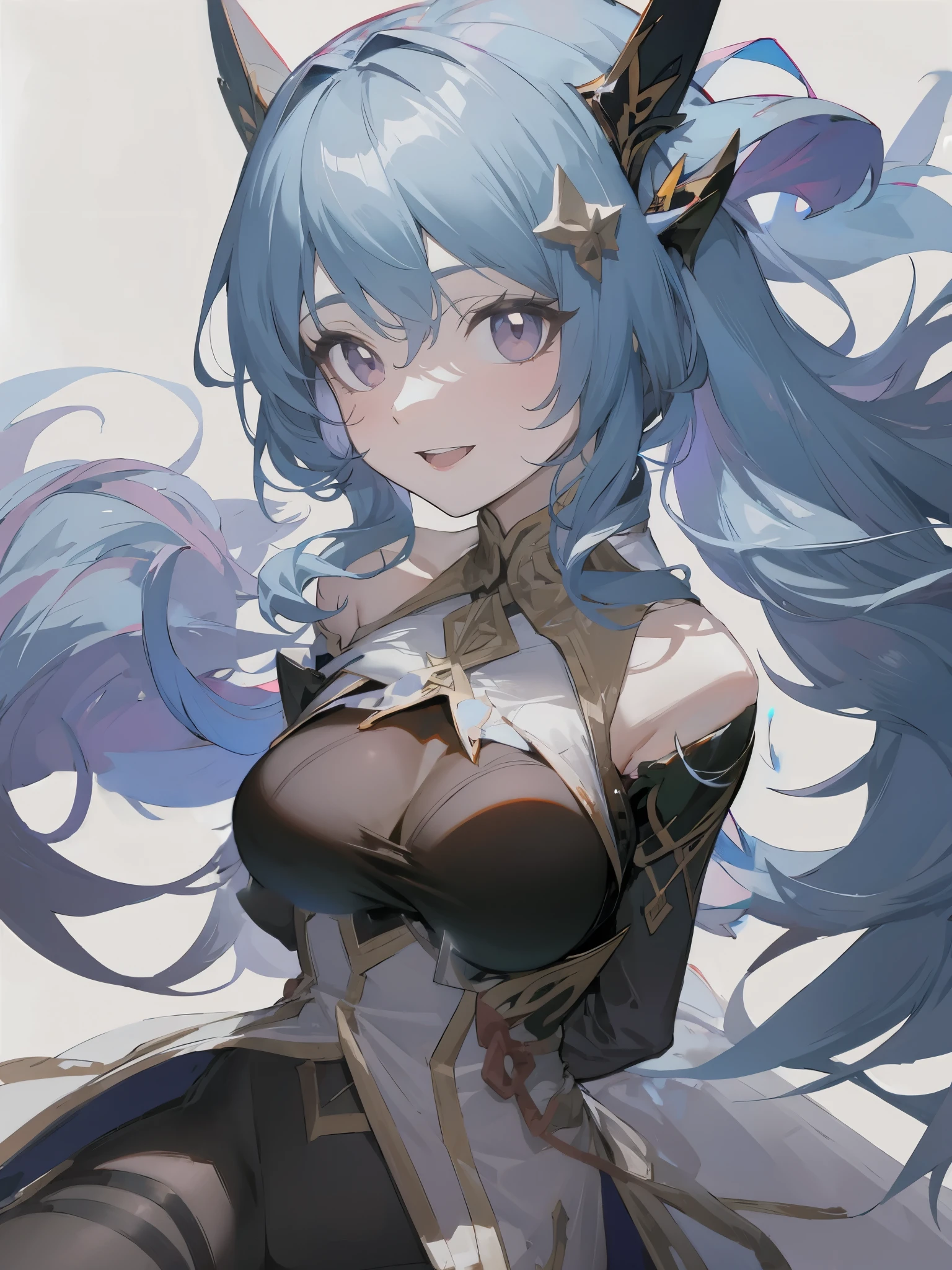 hands behind back,Good-looking hair accessories,Big breasts
