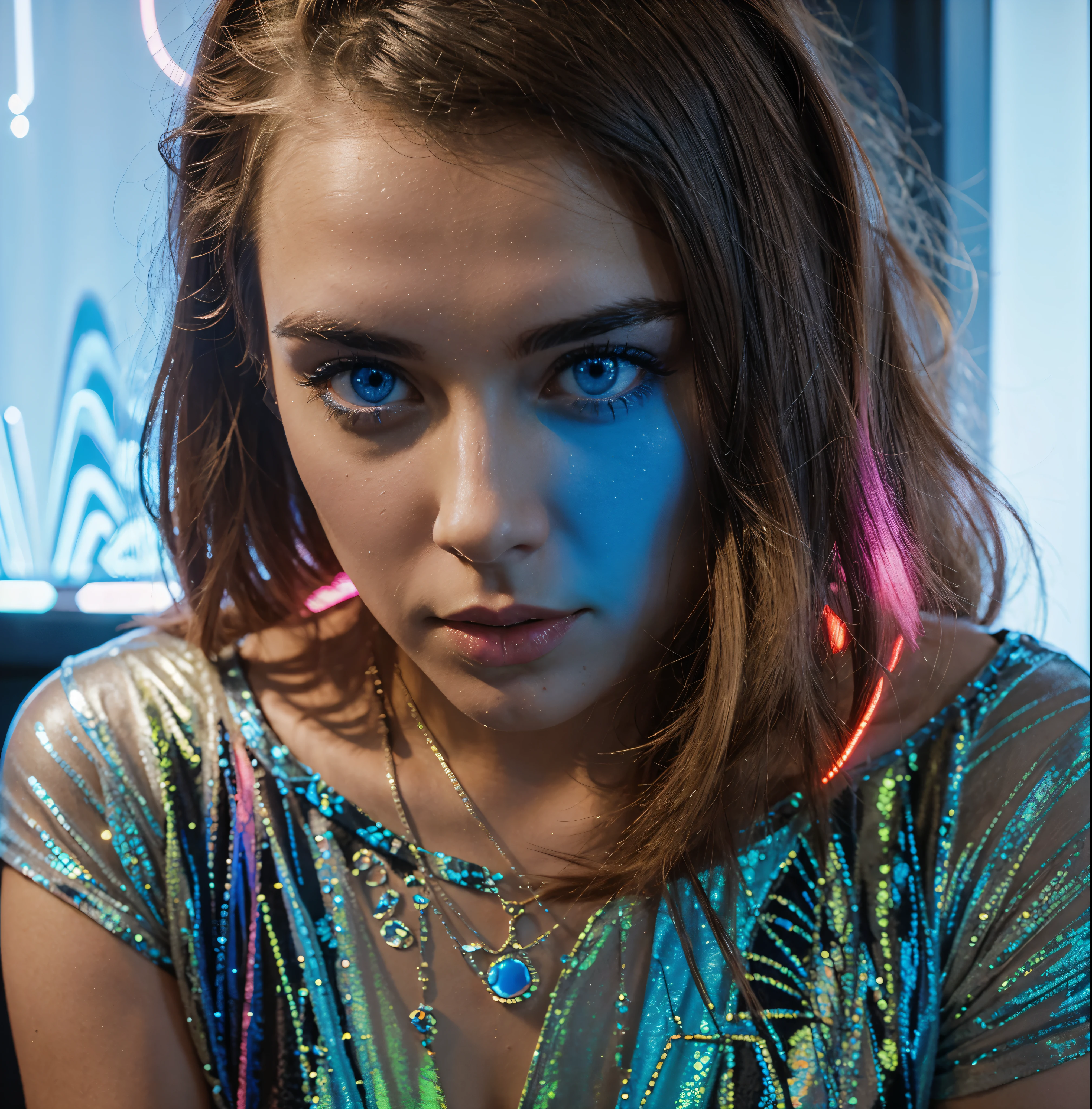 neon psychedelic glow in the dark luminous blue