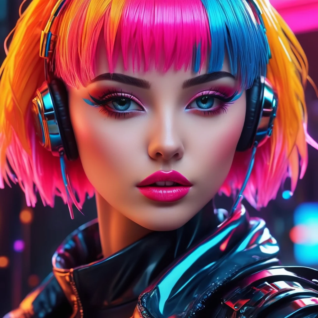 create an image demonstrating the style of ((Cyberpop)) style, hyper realism, 8k high definition, vibrant colors, sharp focus, insanely detailed