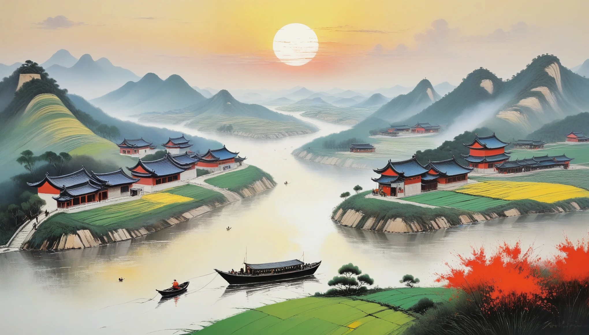 Wu Guanzhong，People from Yixing, Jiangsu，Create oil paintings《China》，Committed to landscape oil painting creation，and explore the nationalization of oil painting，He tried to bring out the intuitive vividness of European oil paintings in depicting nature.、油画色彩的丰富细腻性与China传统艺术、Aesthetic ideals merged together，他力图运用China传统材料工具表现现代，并探求China画的革新。