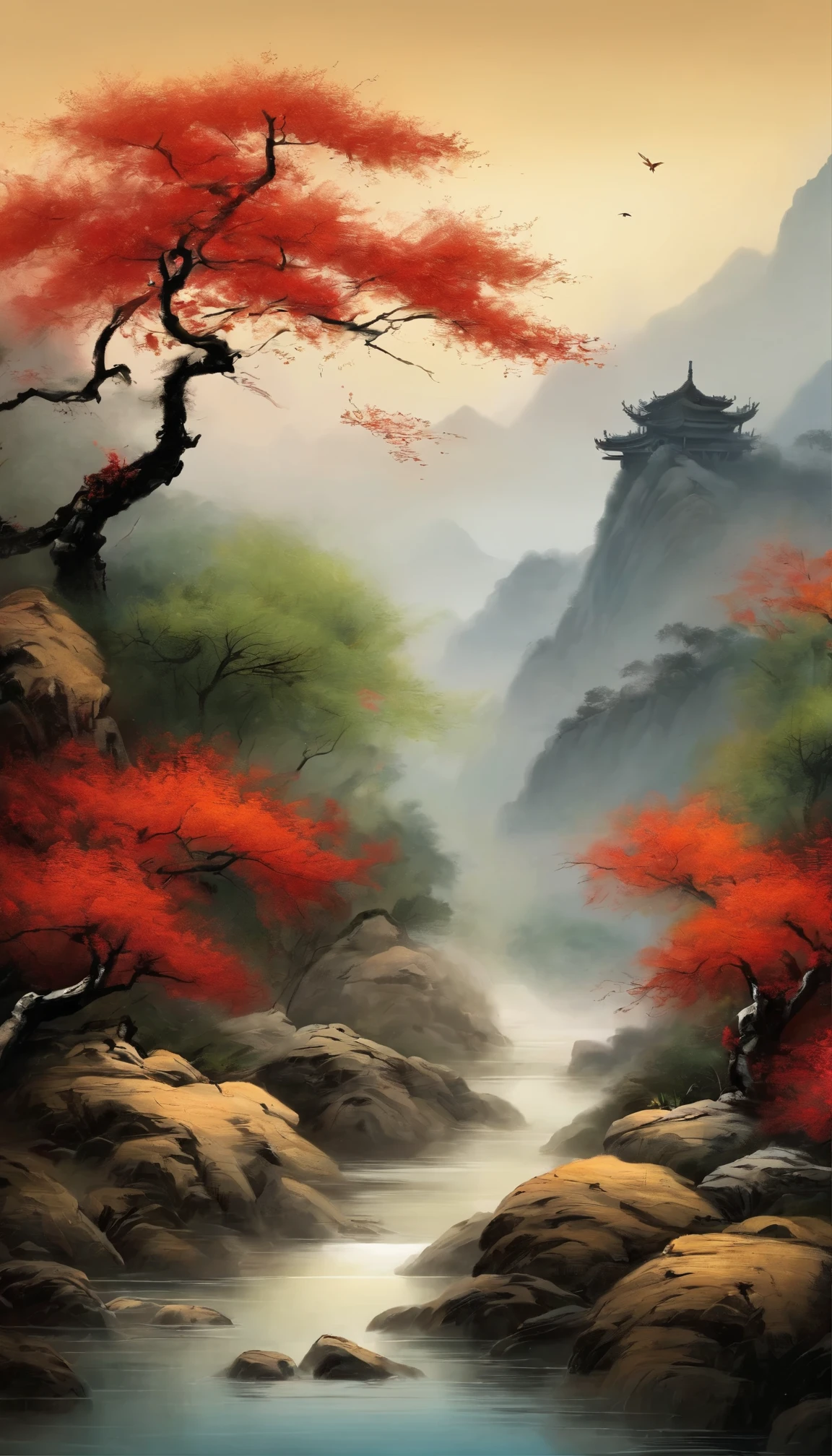 Chinese style landscape painting