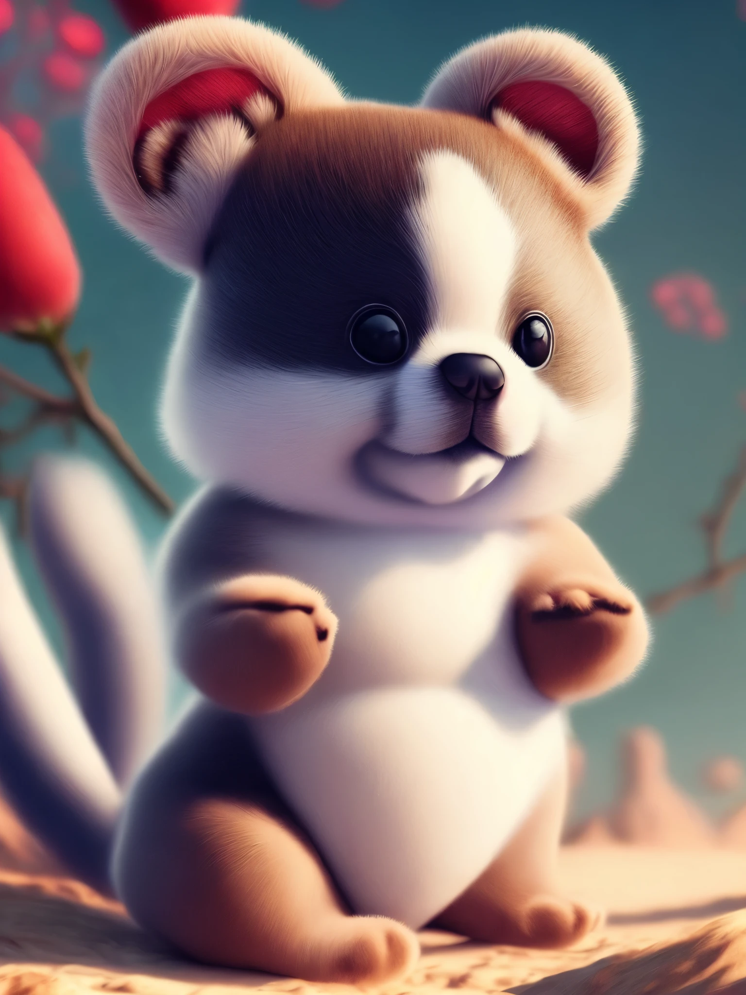 There are many small bears that are standing in the snow., cyril rolando and goro fujita, Beeple y James Jean, inspirado en Cyril Rolando, Beeple y Jeremías Ketner, al estilo de cyril rolando, obra de arte intrincada. renderizado de octanaje, renderizado 3d estilizado, lindo arte digital detallado, Render 3D estilizado