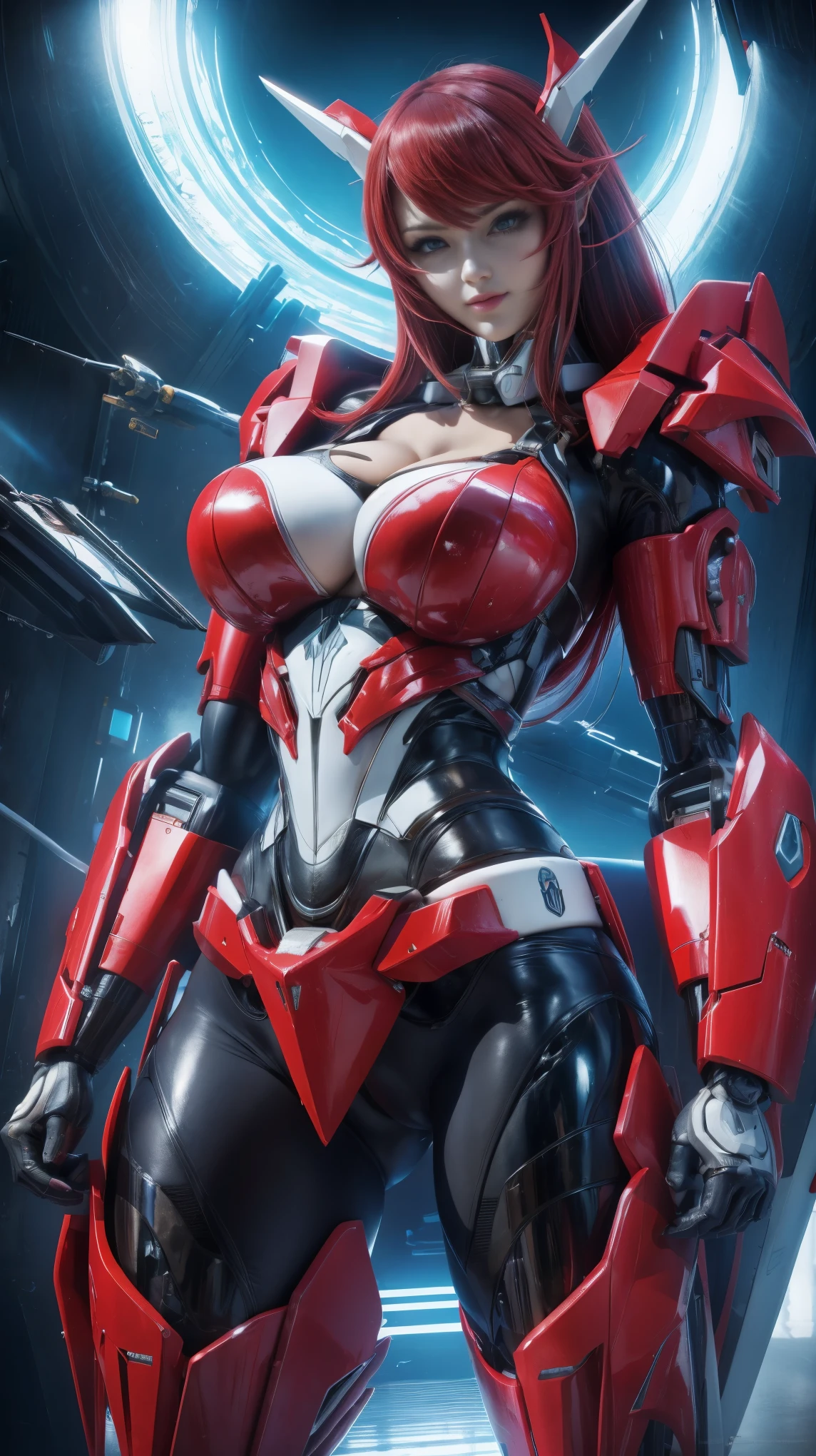 Textured skin, Super Detail, high details, High quality, Best Quality, hight resolution, 1080p, hard disk, Beautiful,(Arcee),beautiful cyborg woman,Mecha Cyborg Girl,Battle Mode,Girl with a Mecha Body,She wears a futuristic Transformers mech,Female Warrior,fully body photo
