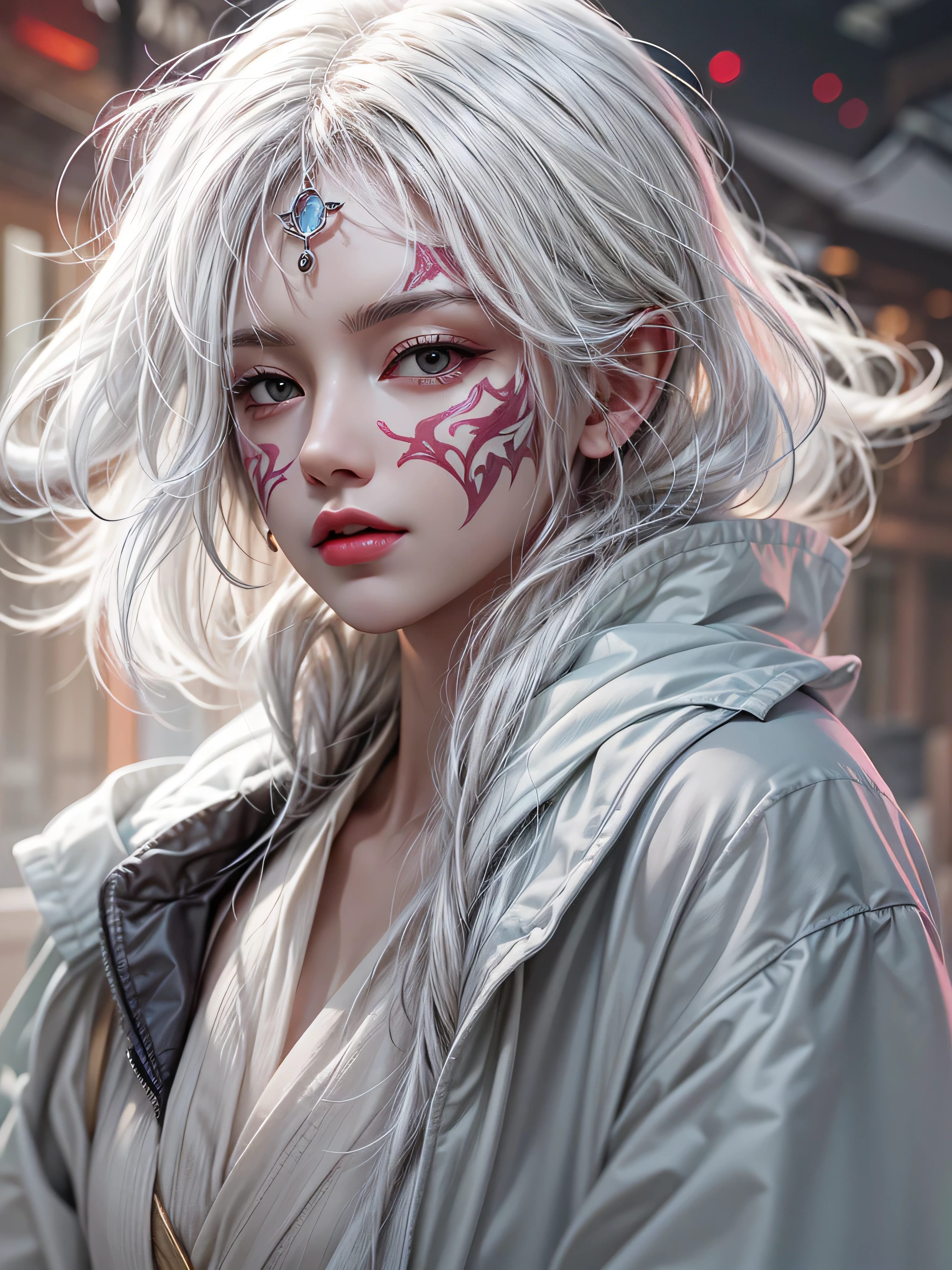 a close up of a woman with white hair and a white mask, beautiful character painting, guweiz, artwork in the style of guweiz, white haired deity, by Yang J, epic exquisite character art, stunning character art, by Fan Qi, by Wuzhun Shifan, guweiz on pixiv artstation