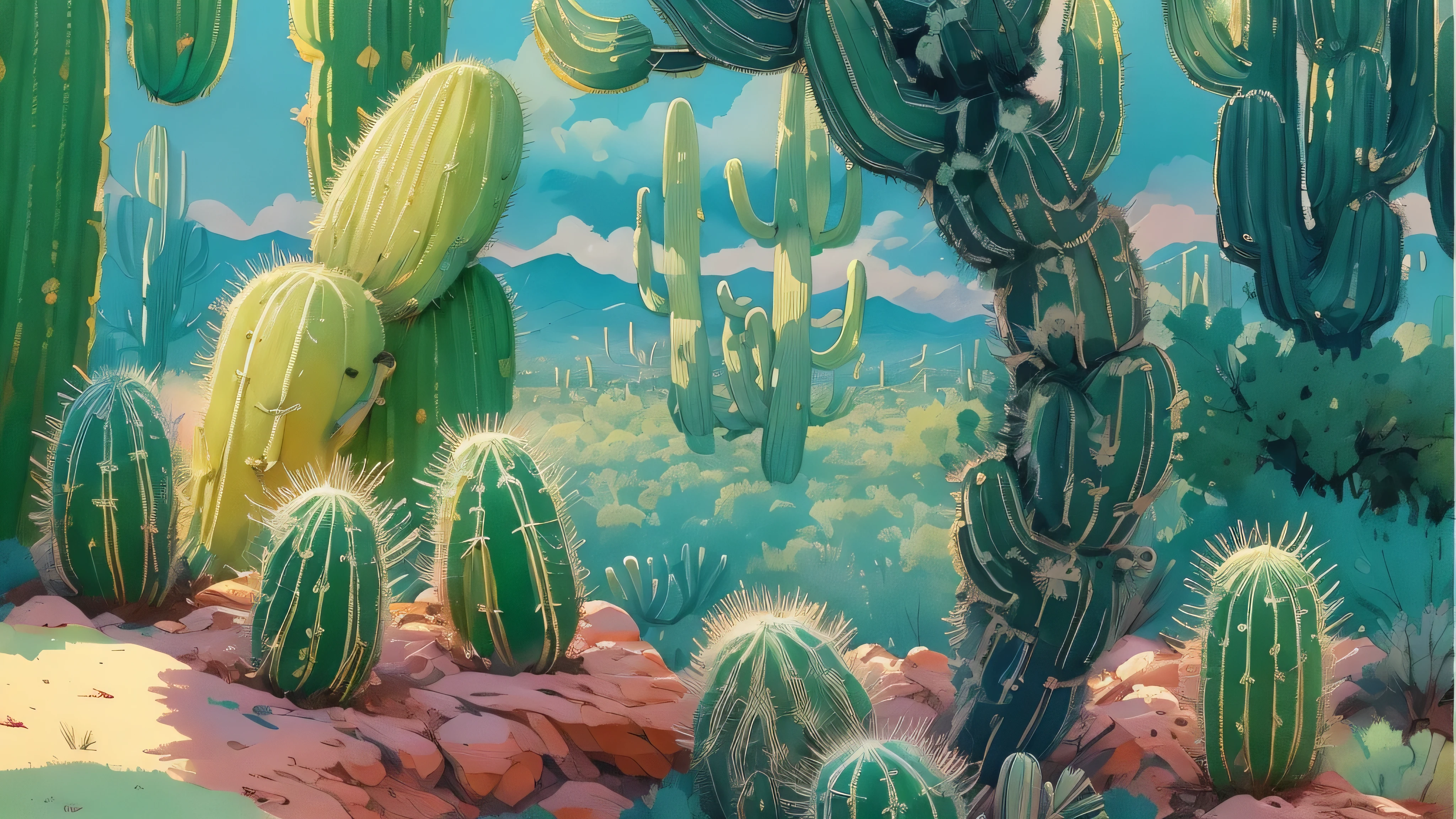 estilo vncnt, paisagem do arizona, Cacto Saguaro, sunset
