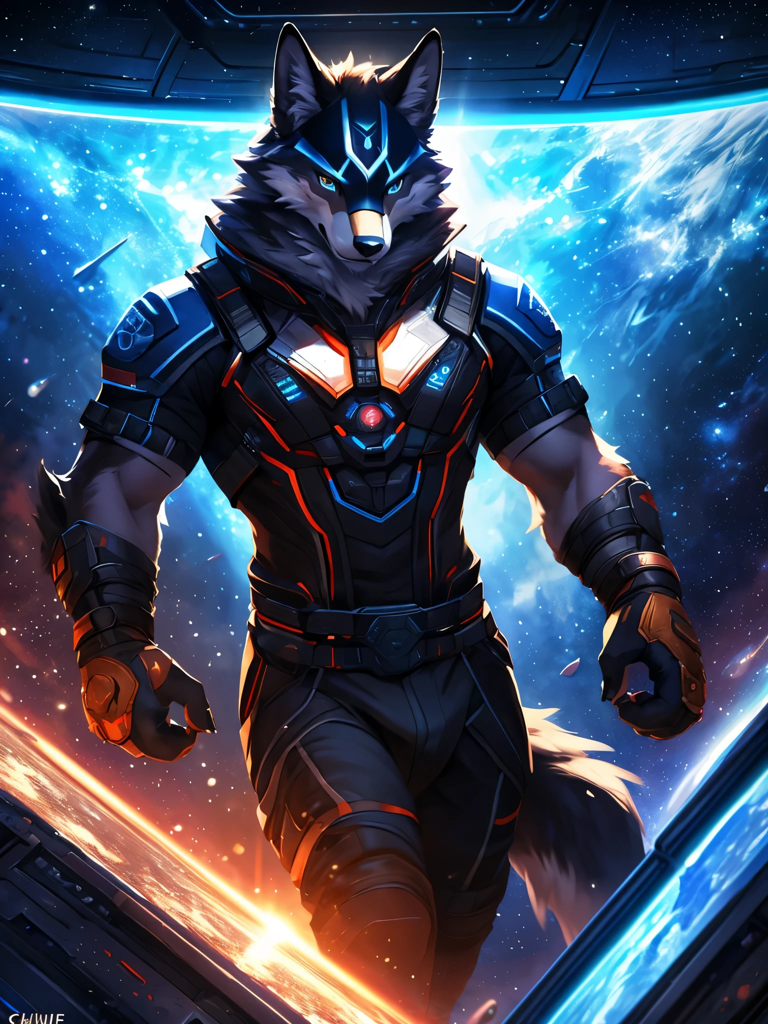 posted on e621, (by Chunie), male, Wolf anthro, solo, (Realistic eye details 1.2), anime character, arafed image of a man in a space station with a mask, pov furry art, anthro paw pov art, furry paw pov art, commission for high res, furry art!!!, very very beautiful furry art, furry art, on a space station, in a space station, fursona furry art commission, detailed fanart, fursona art, furry fantasy art, slim body, full body like, muscular, in a panoramic view, masterpiece, Abstract beauty, ultra detailed face, depth of field, motion blur, high details, high quality, award winning, HD, 16k, (best quality,4k,8k,highres,masterpiece:1.2),ultra-detailed,realistic:1.37,HDR,UHD,studio lighting,extreme detail description,professional,vivid colors,bokeh,lively atmosphere, natural lighting