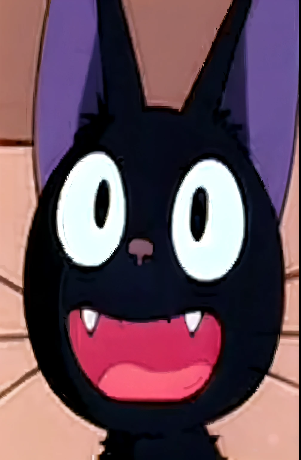 a close up of a cartoon cat with a big smile on its face, anime cat, rumiko, anime, kikis delivery service, hidetaka miyazaki, anime visual of a cute cat, kiki's delivery service, akiri toriyama, safebooru anime image, toriyama akira, gelbooru anime image