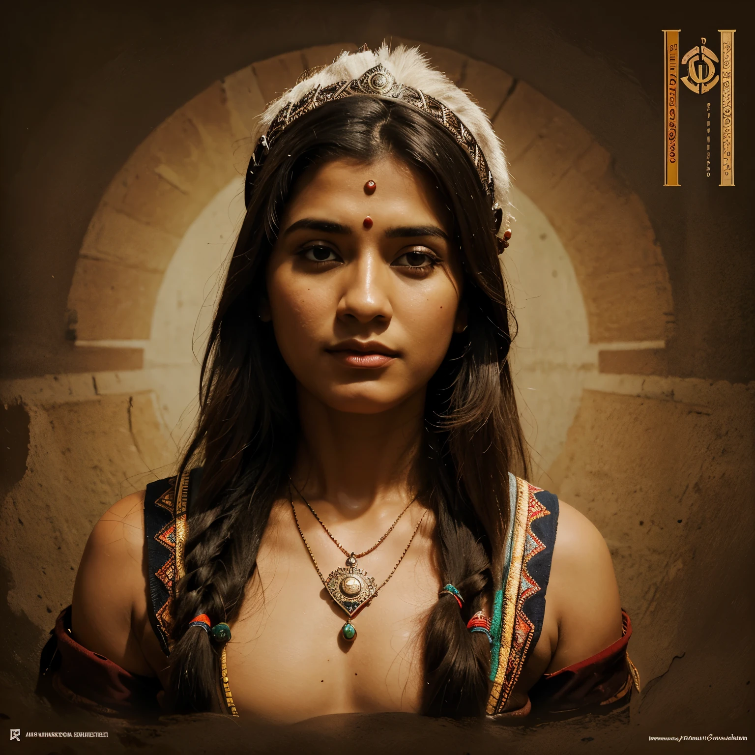 Arte de logo de um site de apostas, tema indiano, com o nome "Indian's bet"