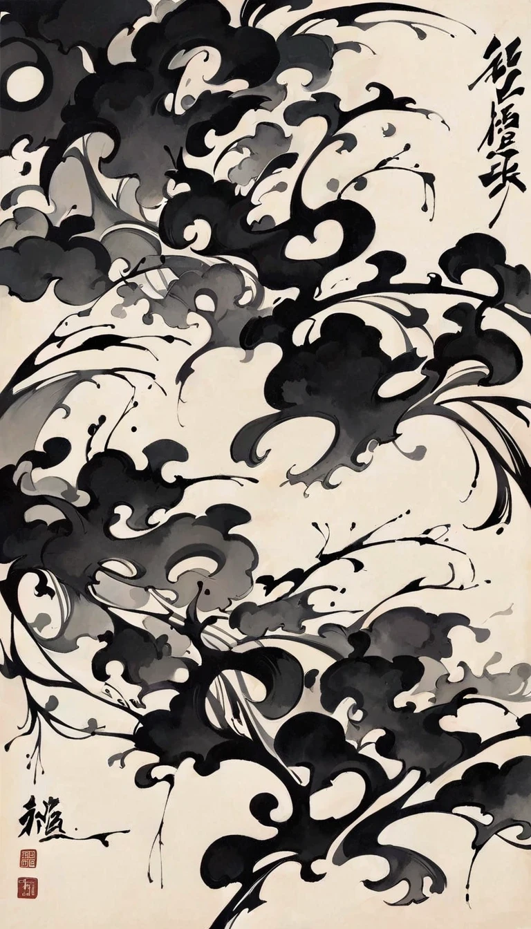 Japanese style ink painting