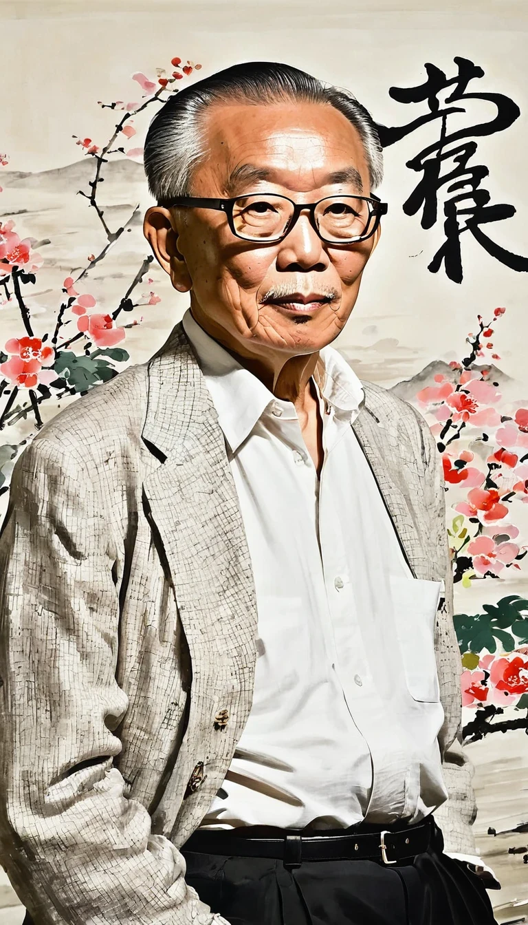 Wu Guanzhong,Wu Guanzhong,self-portrait,portrait,painter,artist