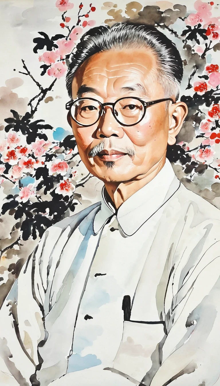 Wu Guanzhong,Wu Guanzhong，self-portrait，portrait