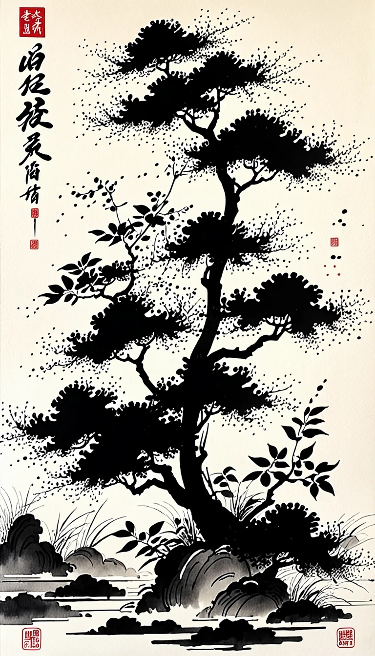 (abstract ink painting:1.5),author:Wu Guanzhong,author:Wu Guanzhong,