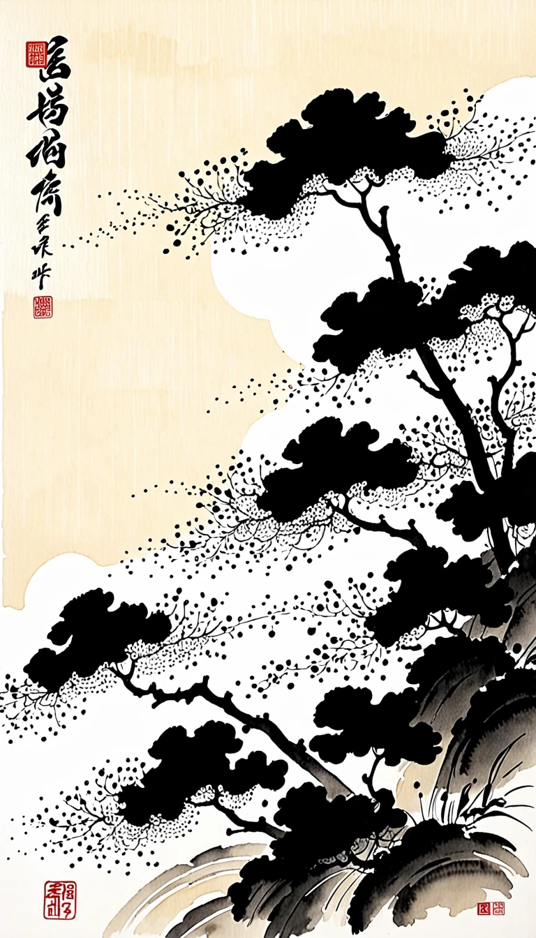 (abstract ink painting:1.5)，author:Wu Guanzhong,author:Wu Guanzhong，