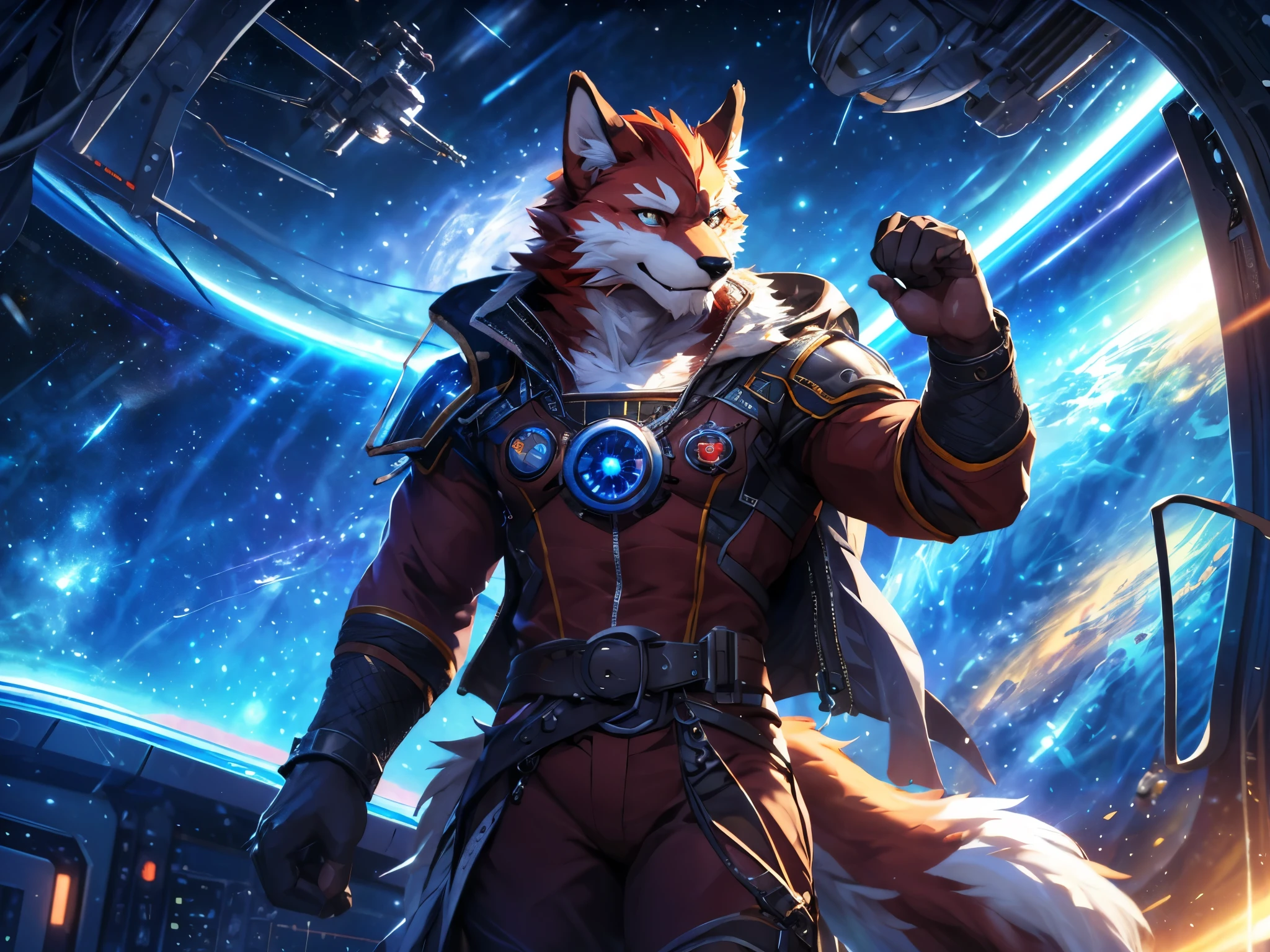 posted on e621, (by Chunie), male, Diederich olsen (/knights college/) anthro, solo, (Realistic eye details 1.2), anime character, arafed image of a man in a space station with a mask, pov furry art, anthro paw pov art, furry paw pov art, commission for high res, furry art!!!, very very beautiful furry art, furry art, on a space station, in a space station, fursona furry art commission, detailed fanart, fursona art, furry fantasy art, slim body, full body like, muscular, in a panoramic view, masterpiece, Abstract beauty, ultra detailed face, depth of field, motion blur, high details, high quality, award winning, HD, 16k, (best quality,4k,8k,highres,masterpiece:1.2),ultra-detailed,realistic:1.37,HDR,UHD,studio lighting,extreme detail description,professional,vivid colors,bokeh,lively atmosphere, natural lighting