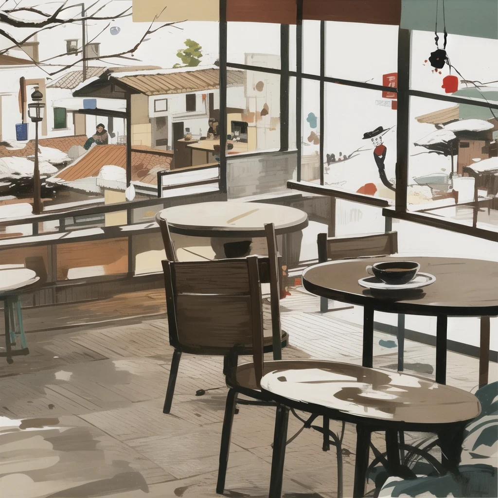 cafes,Wu Guanzhong